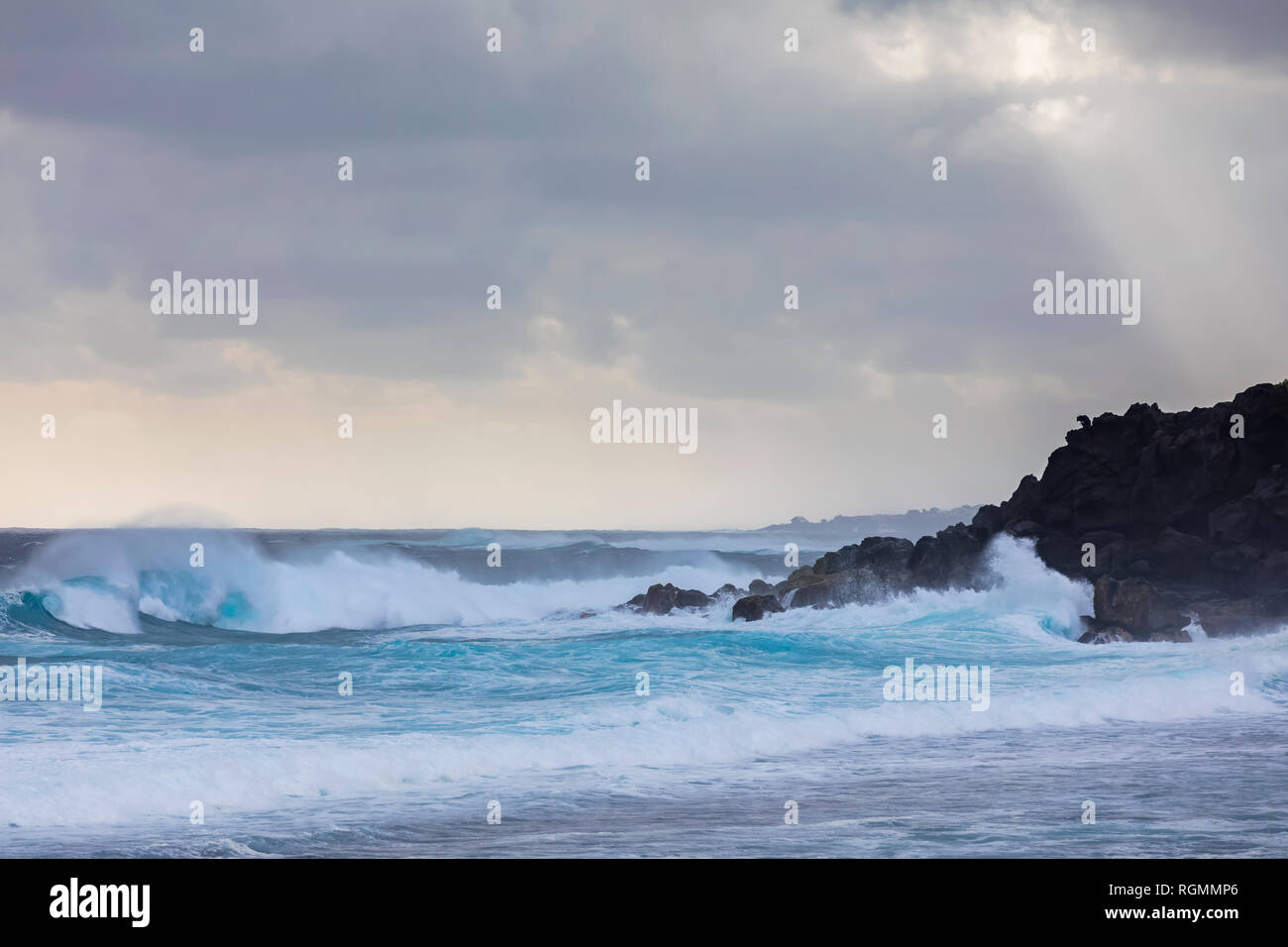 Reunion, West Coast, Grand Anse, Indian Ocean Stock Photo