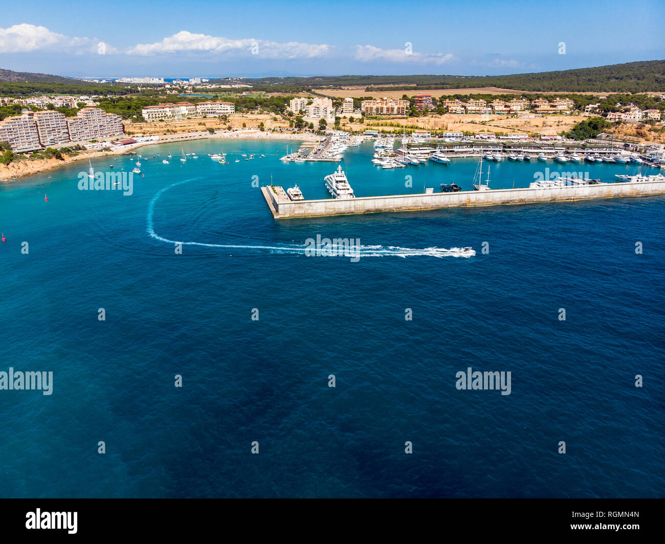 Spain, Balearic Islands, Mallorca, El Toro, Port Adriano Stock Photo