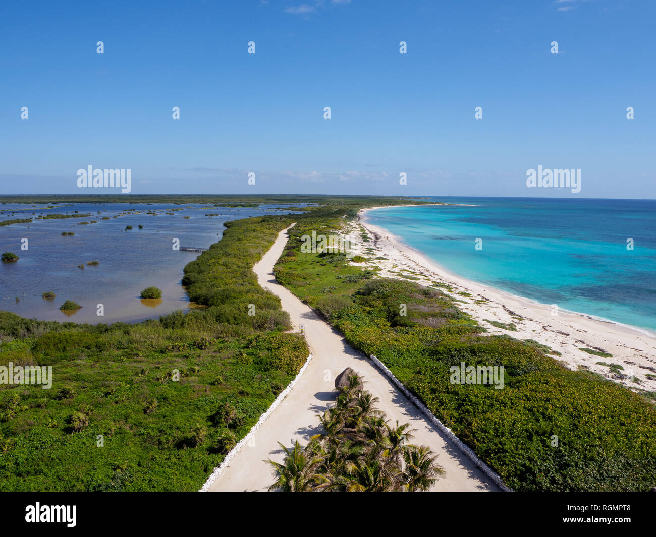 Views of Ocean and Lagoon Stock Photo