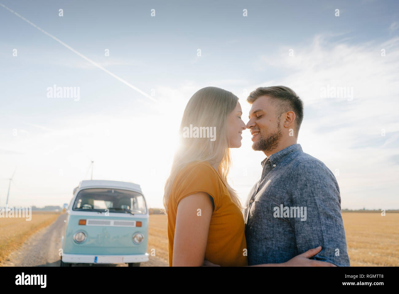 Happy affectionate young couple camper van hi-res stock photography and ...
