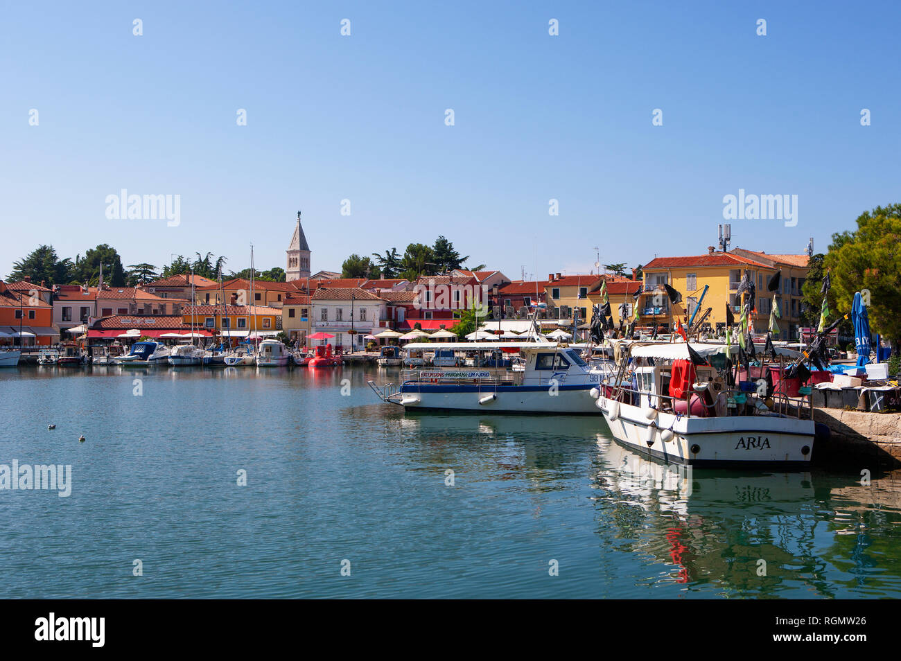Croatia, Istria, Novigrad, harbour Stock Photo
