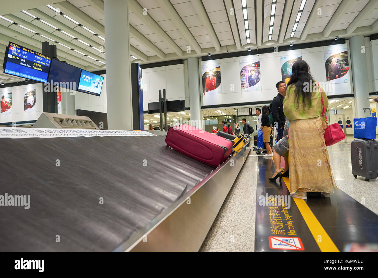 HONG KONG CIRCA NOVEMBER, 2016 baggage claim area in Hong Kong International Airport. It is