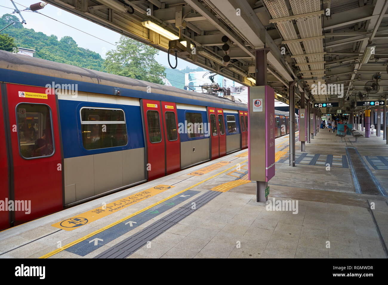 HONG KONG - CIRCA NOVEMBER, 2016: an MTR train on the East Rail Line ...