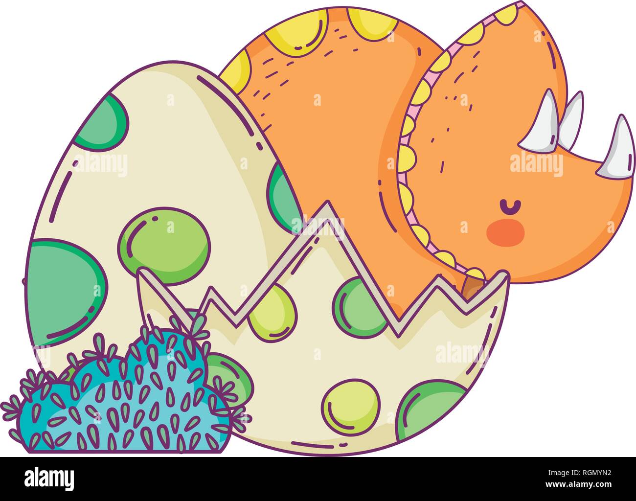cute triceratops with eggs scene Stock Vector Image & Art - Alamy