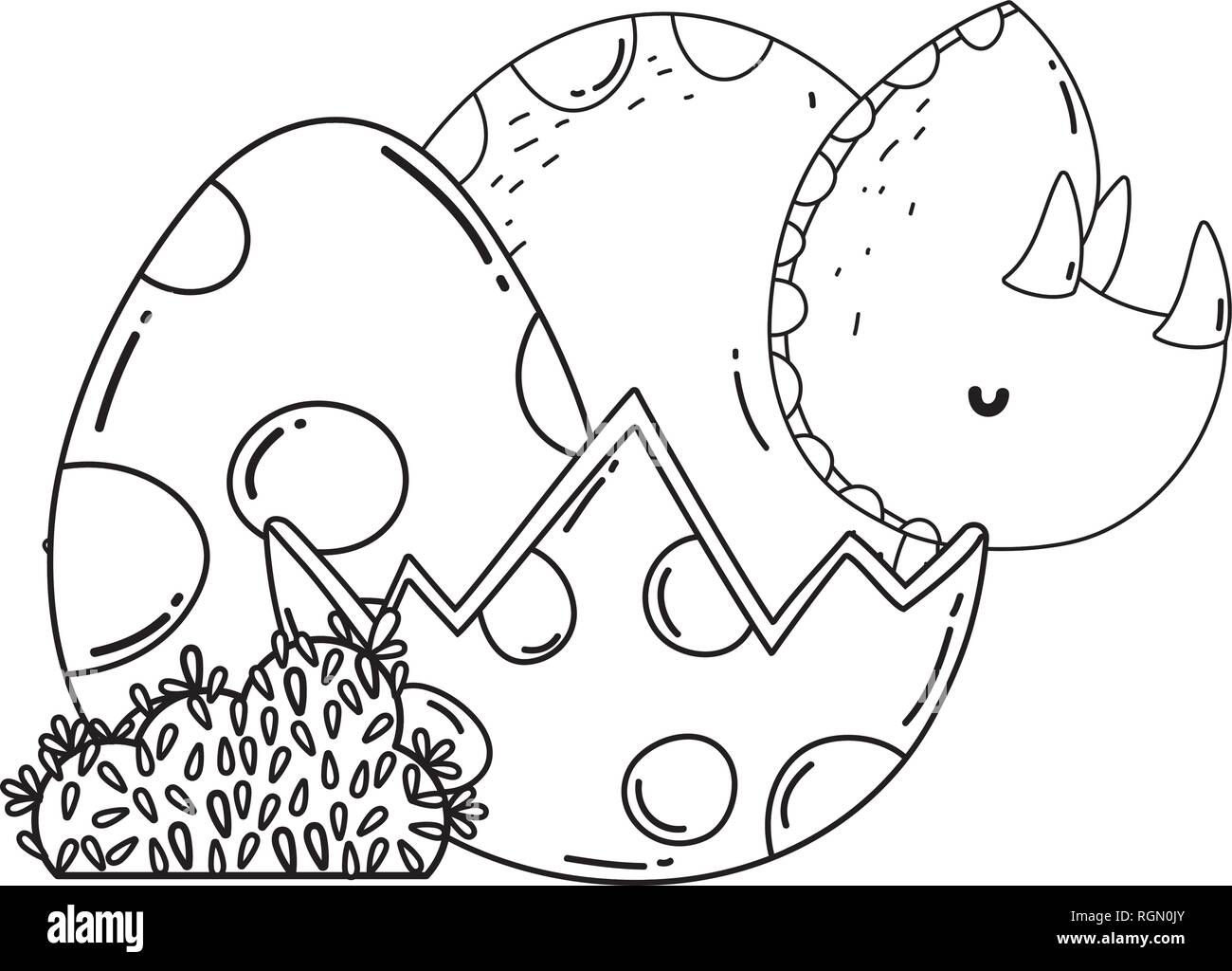 cute triceratops with eggs scene Stock Vector Image & Art - Alamy