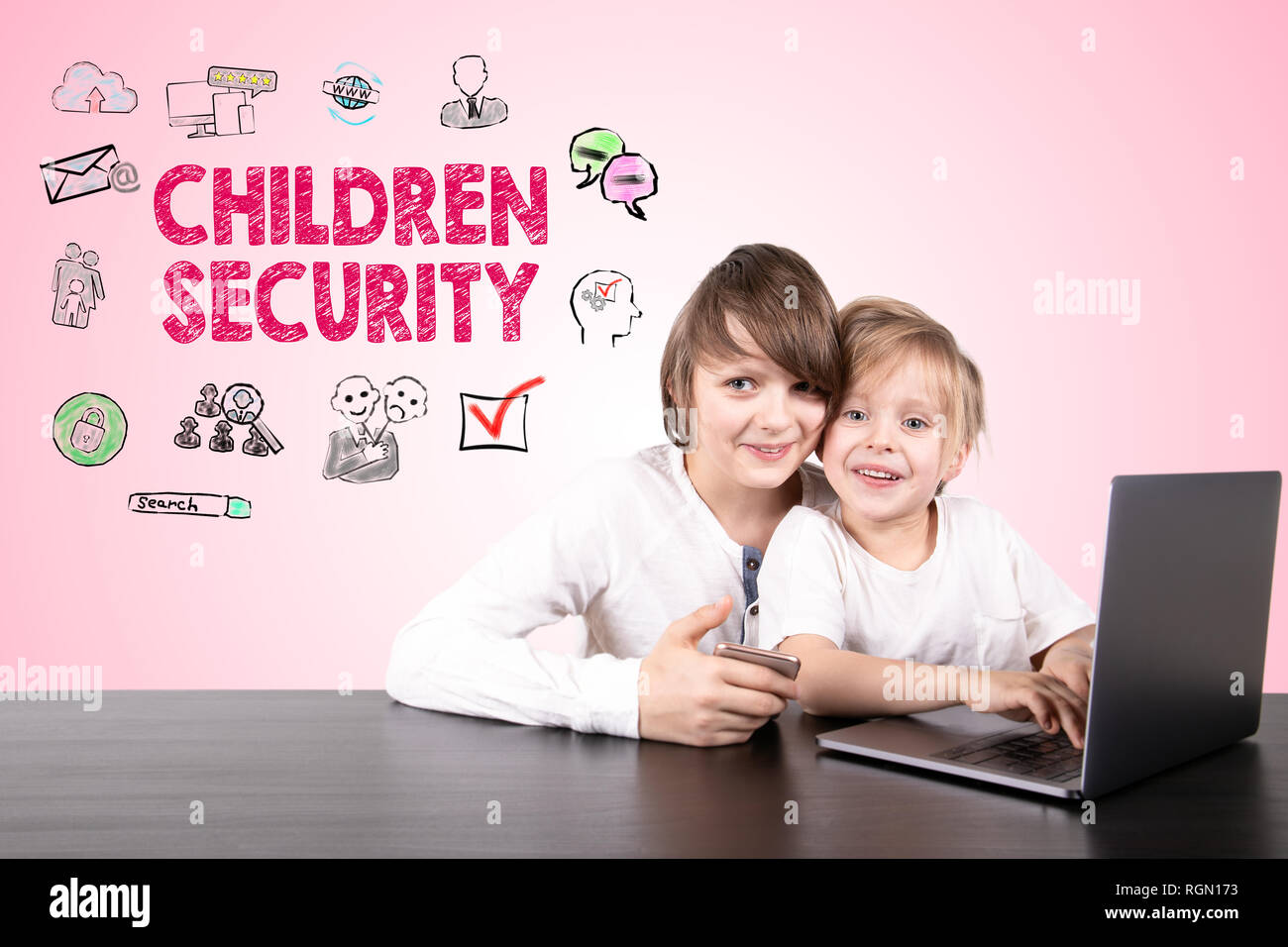 Children Security concept Stock Photo