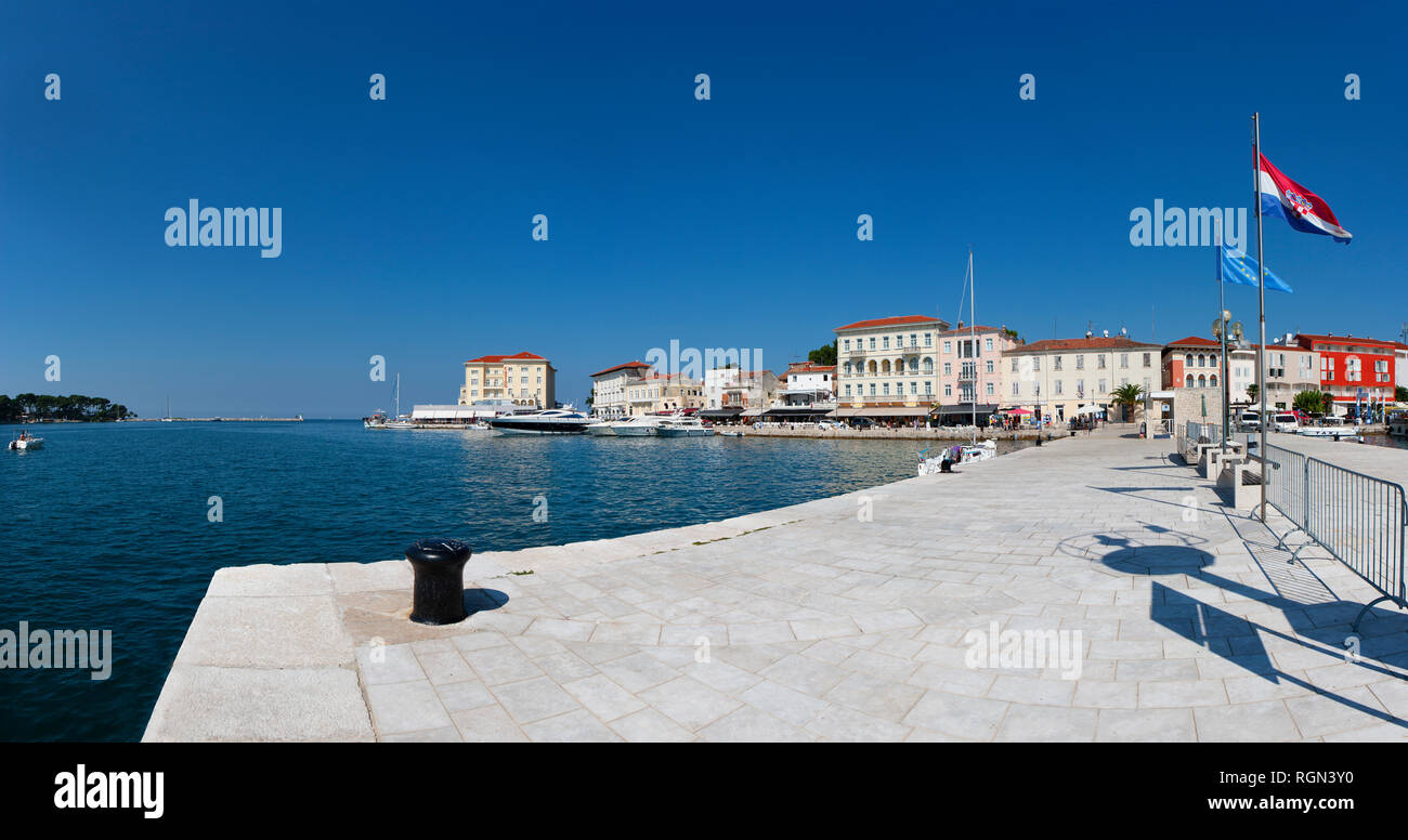 Croatia, Istria, Porec, Old town at harbour Stock Photo