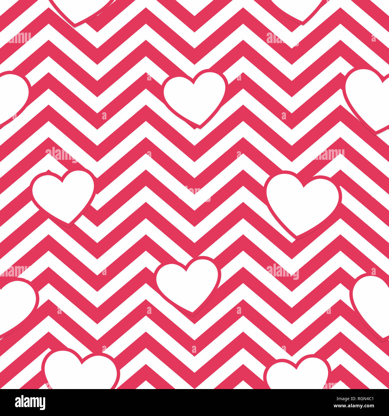 Valentine Day Pink Hearts Geometric Seamless Background , Pattern ...