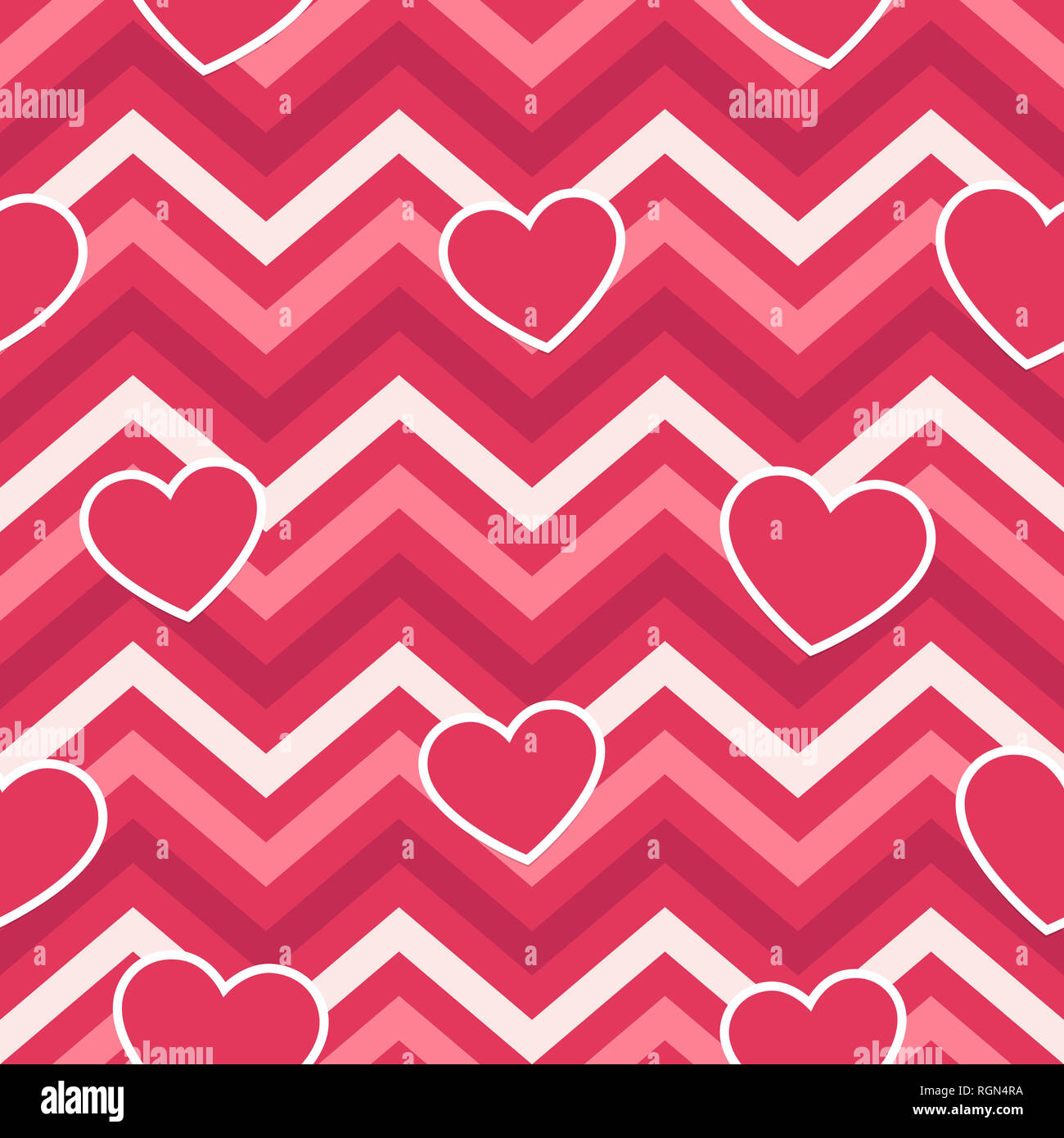 Valentine Day Pink Hearts Geometric Seamless Background , Pattern , Texture  for wrapping paper , cards , invitation , banners and decoration Stock  Photo - Alamy