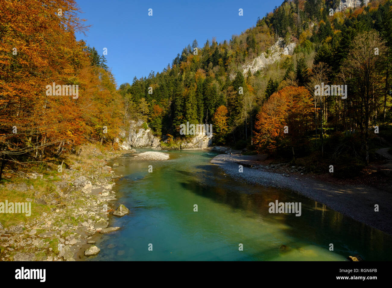 Austria, Tyrol, Chiemgau, near Schleching, Tiroler Ache, Entenlochklamm Stock Photo