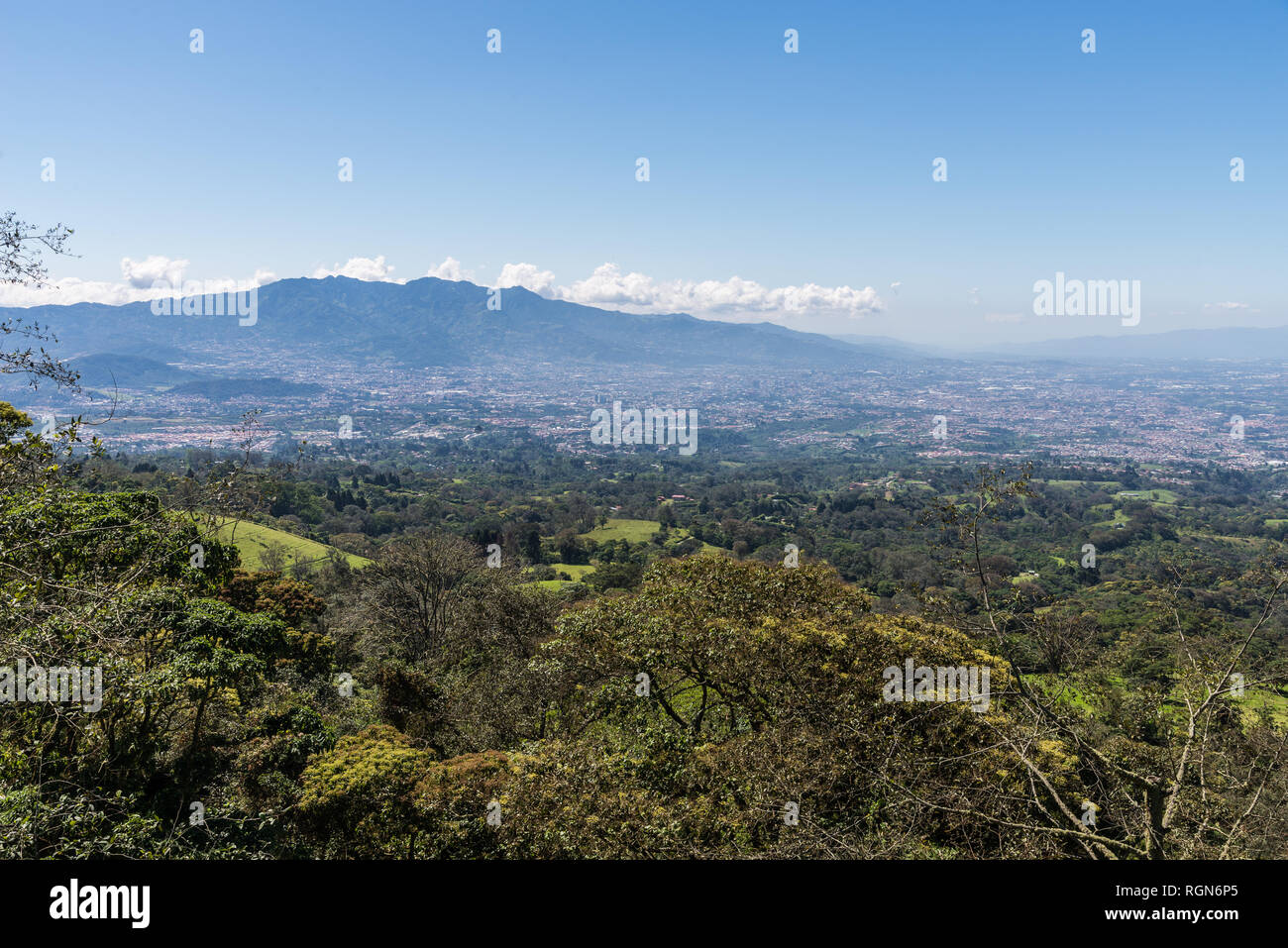 Urban sprawl of the city San Jose at the foot of Irazu Volcano, Costa Rica. Stock Photo