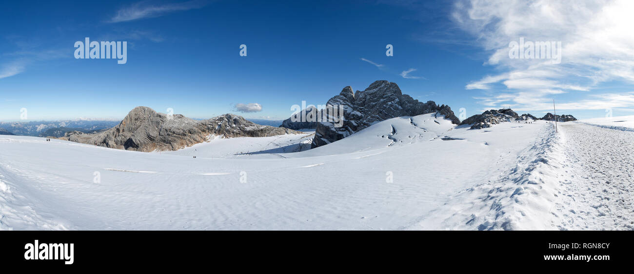Austria, Styria, Salzkammergut, Dachstein massif, View to Dirndl, Gjaidstein, Hallstaetter Glacier Stock Photo