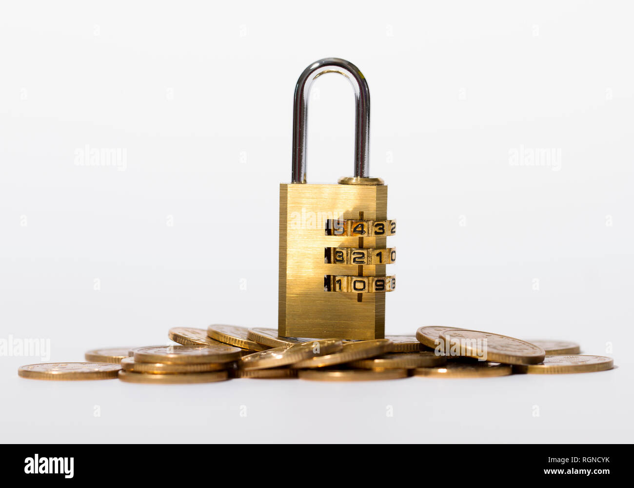 Money and lock, financial and economic security and protection Stock