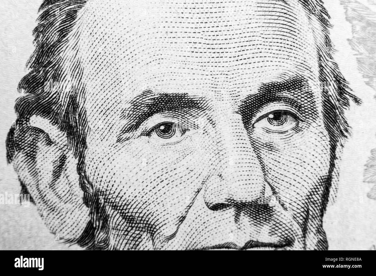 Five dollar bill Black and White Stock Photos & Images - Alamy