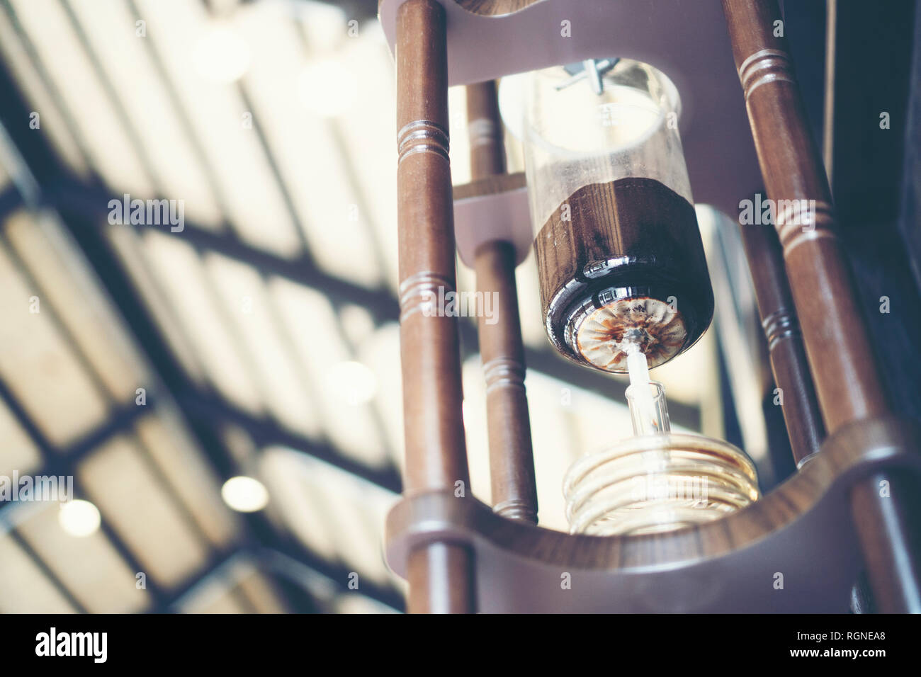 coffee make concept with Drip brewing, filtered coffee or pour-over is ...