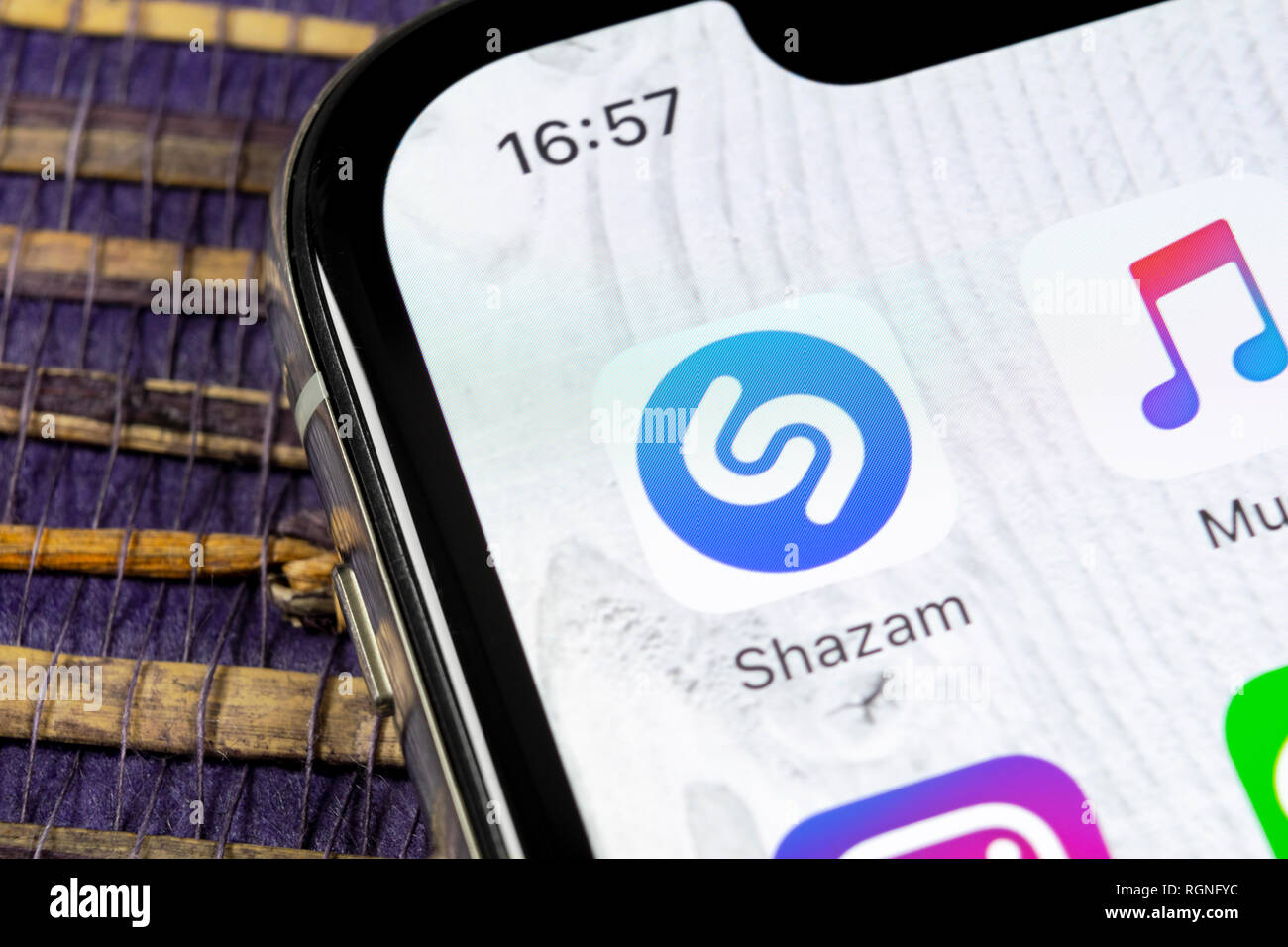 Shazam on iphone hires stock photography and images Alamy