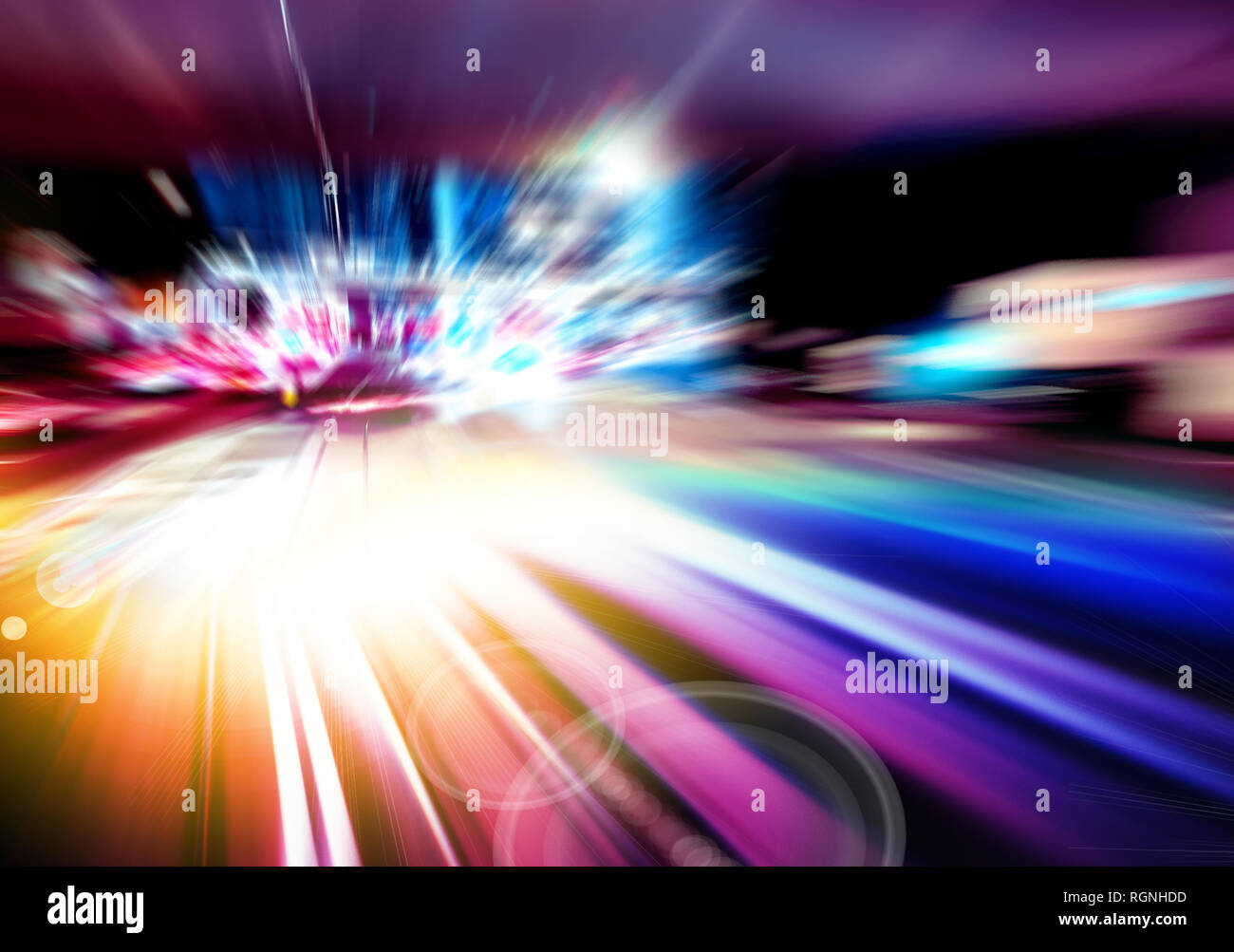 Abstract image of night traffic light trails in the city Stock Photo ...