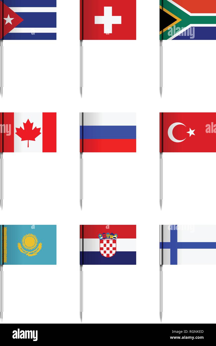 National flag set on a white background Stock Vector Image & Art - Alamy