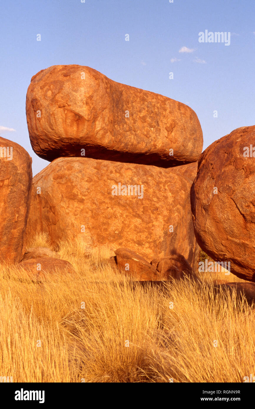 Devils Marbles Conservation Reserve (1802 hectare) reserve is 9km to the South of Wauchope in the Northern Territory, Australia. Stock Photo
