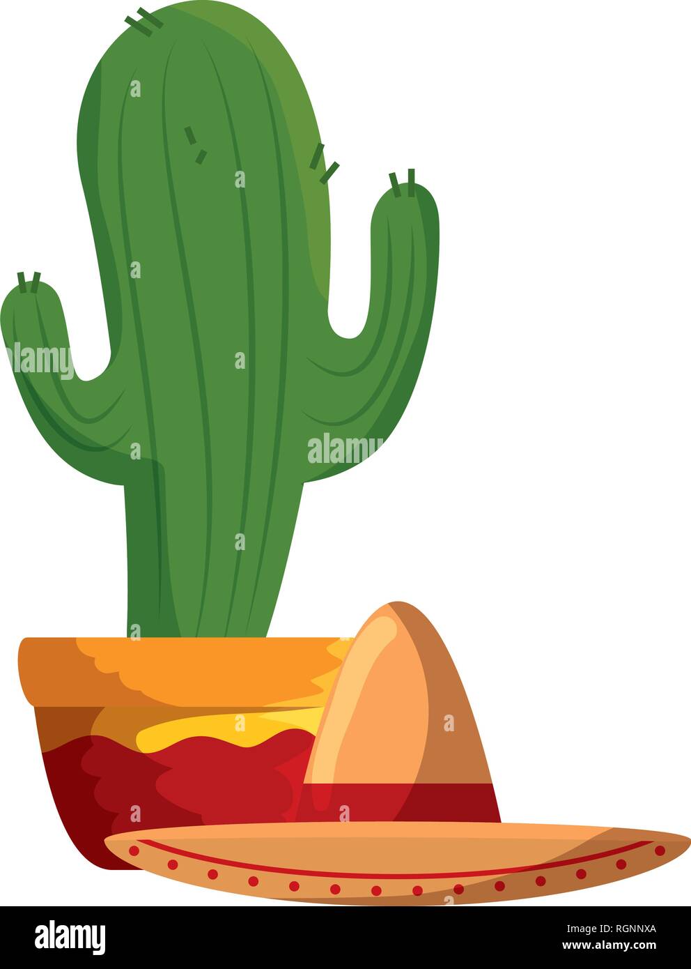 mexican cactus with mariachi hat character Stock Vector Image & Art - Alamy