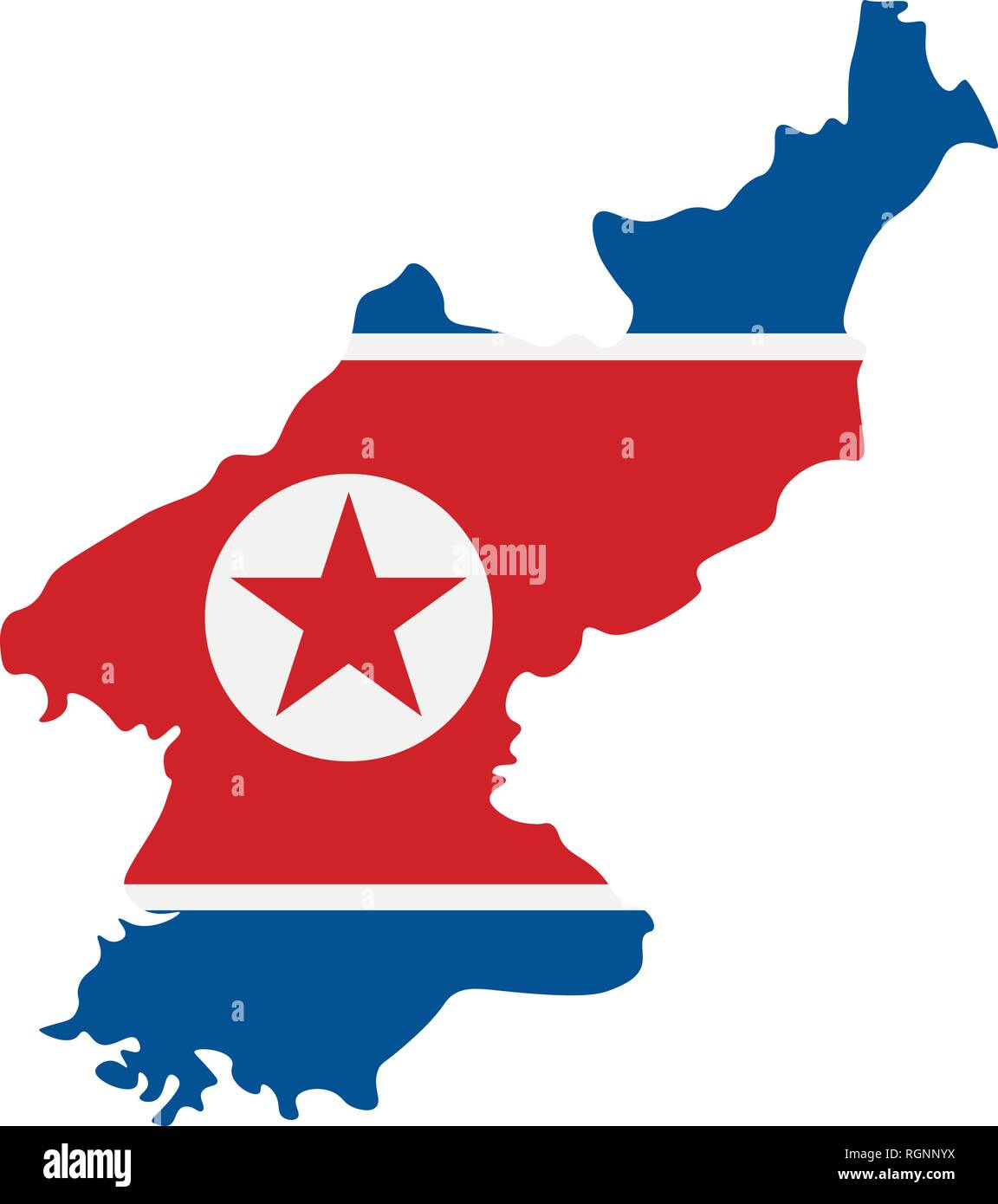 Map of North Korea with flag inside. North Korea map vector illustration Stock Vector Image ...