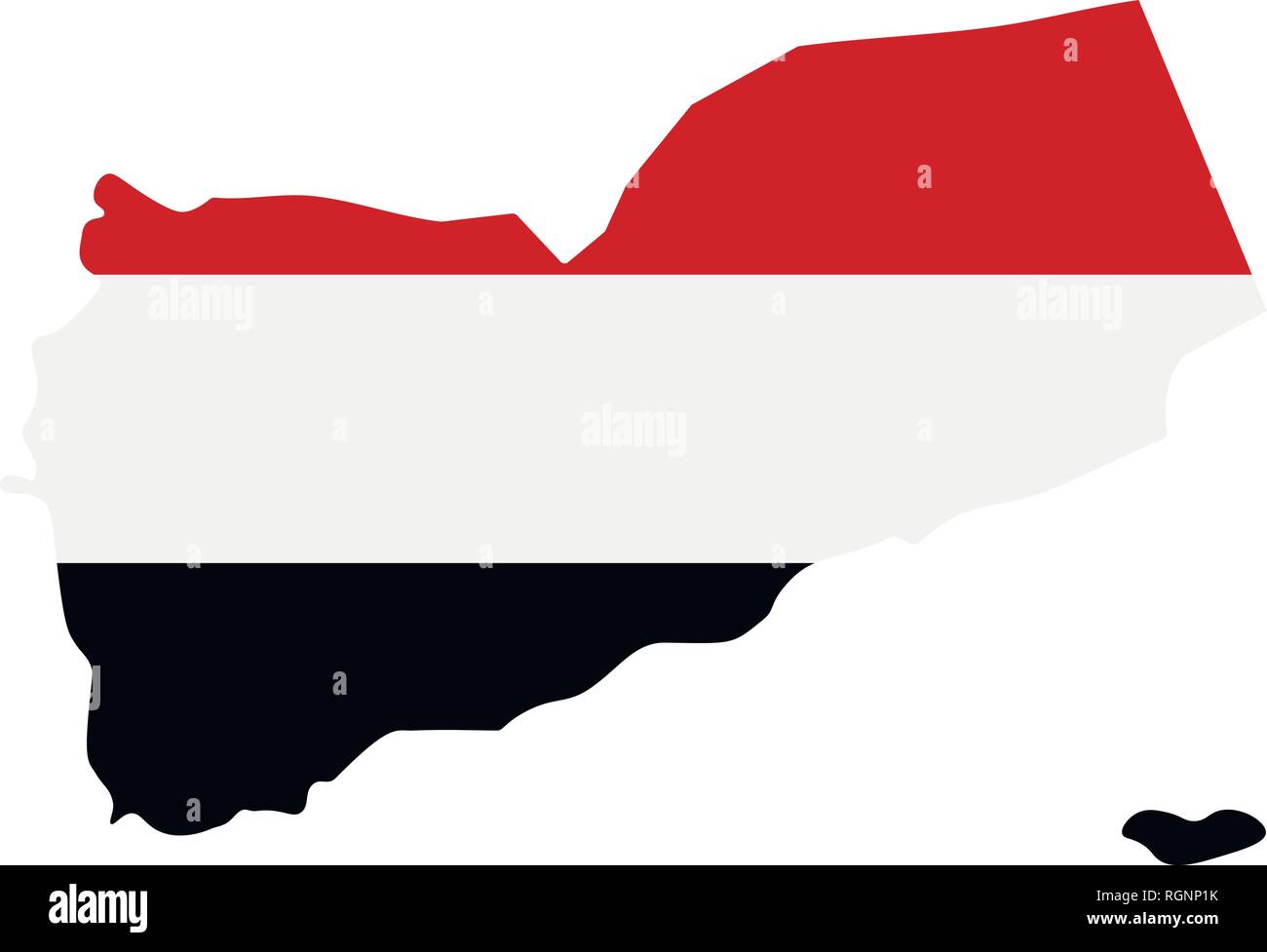 Map of Yemen with flag inside. Yemen map vector illustration Stock ...