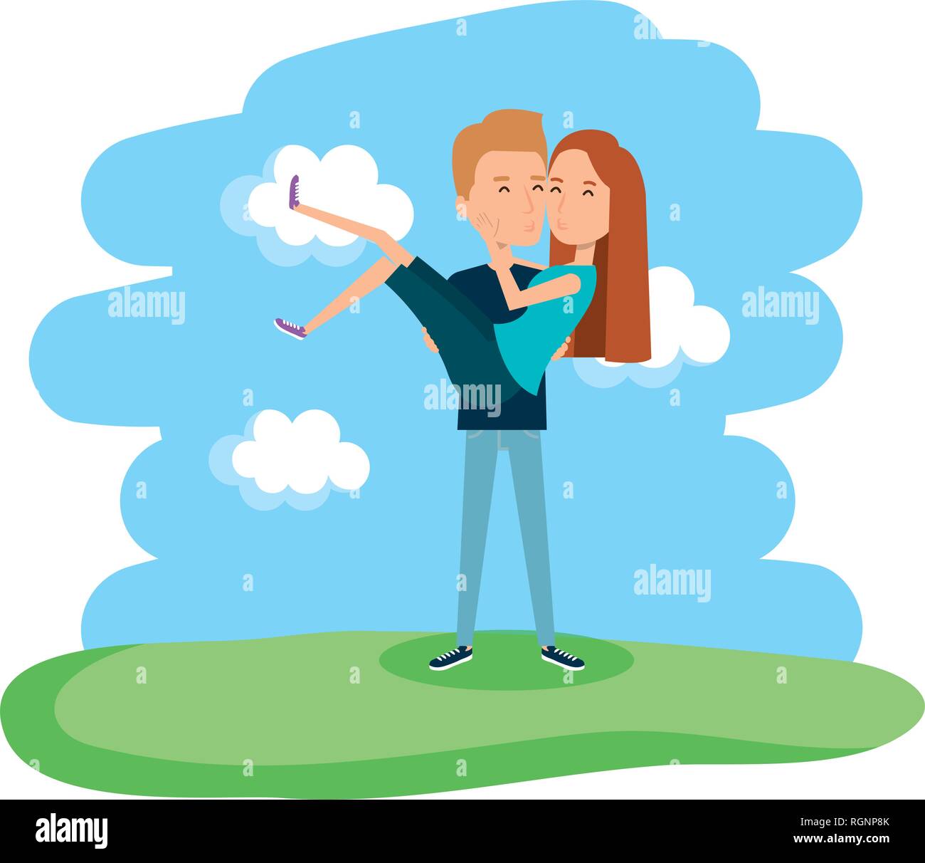 couple in the landscape characters Stock Vector Image & Art - Alamy