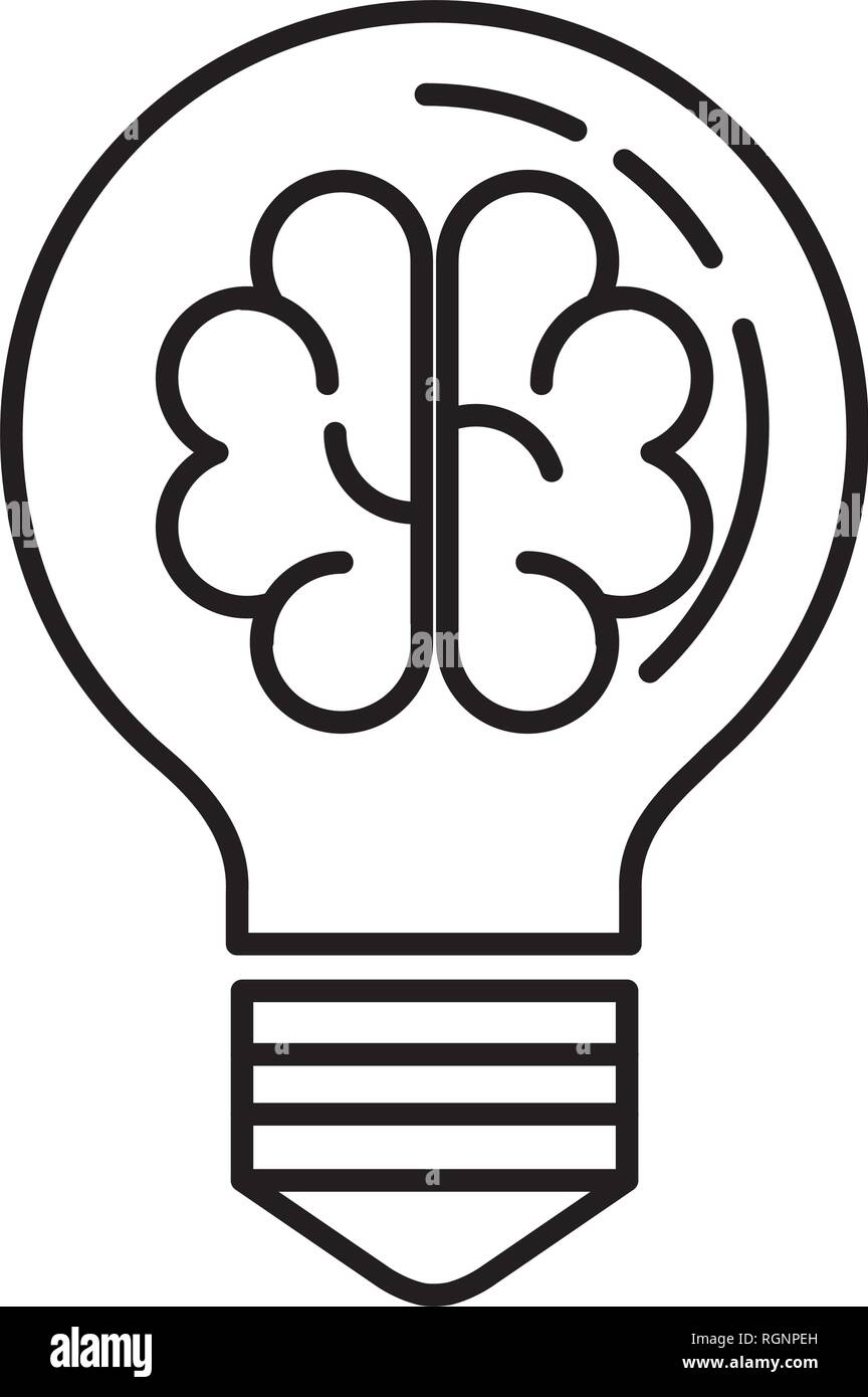 bulb light with brain storming Stock Vector Image & Art - Alamy