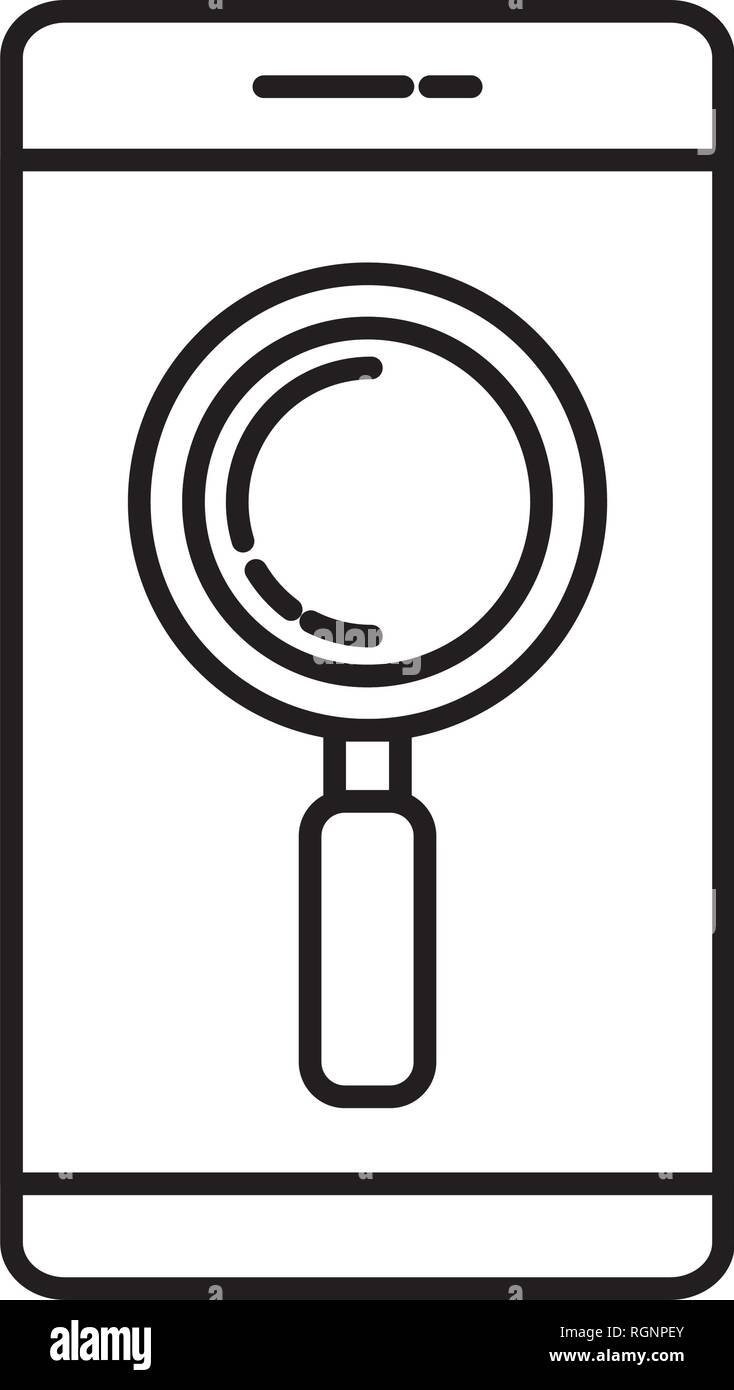smartphone with magnifying glass Stock Vector Image & Art - Alamy