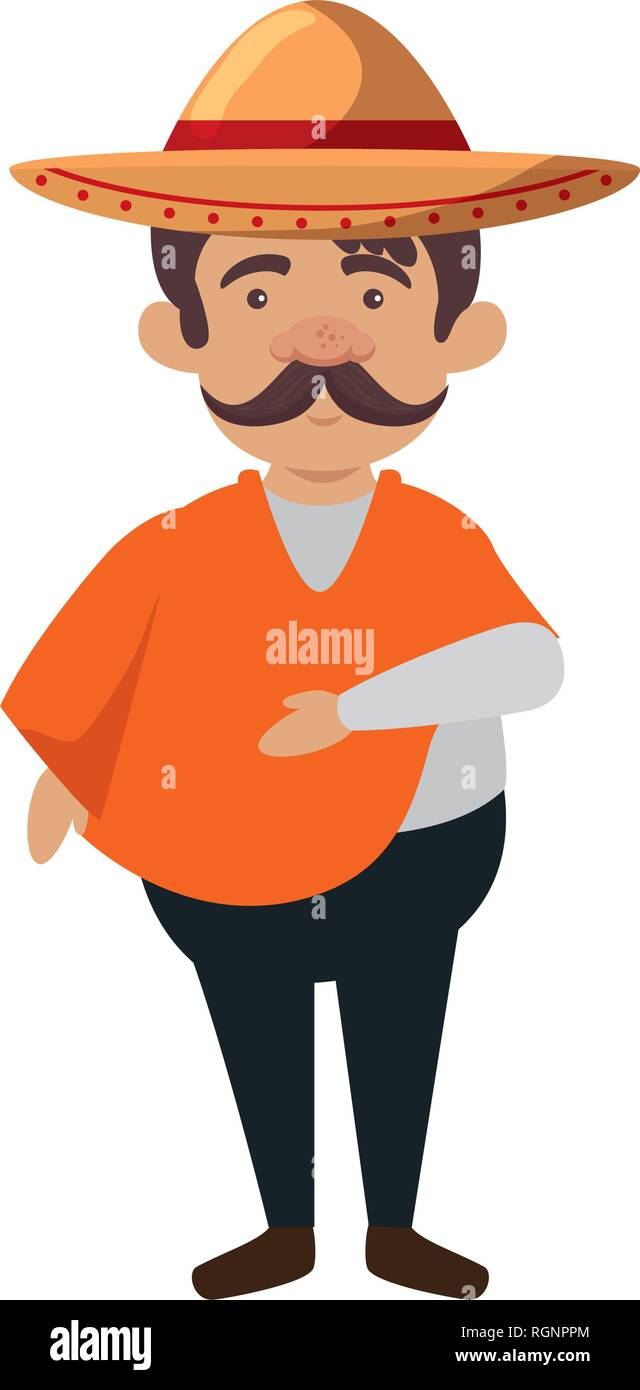 traditional mexican man with hat Stock Vector Image & Art Alamy