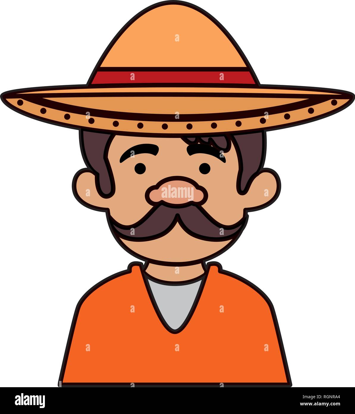 traditional mexican man with hat Stock Vector Image & Art Alamy