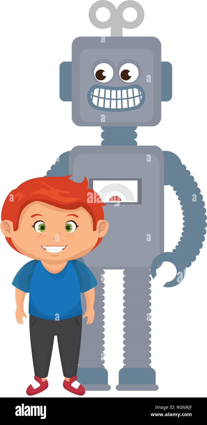 little robot toy vector