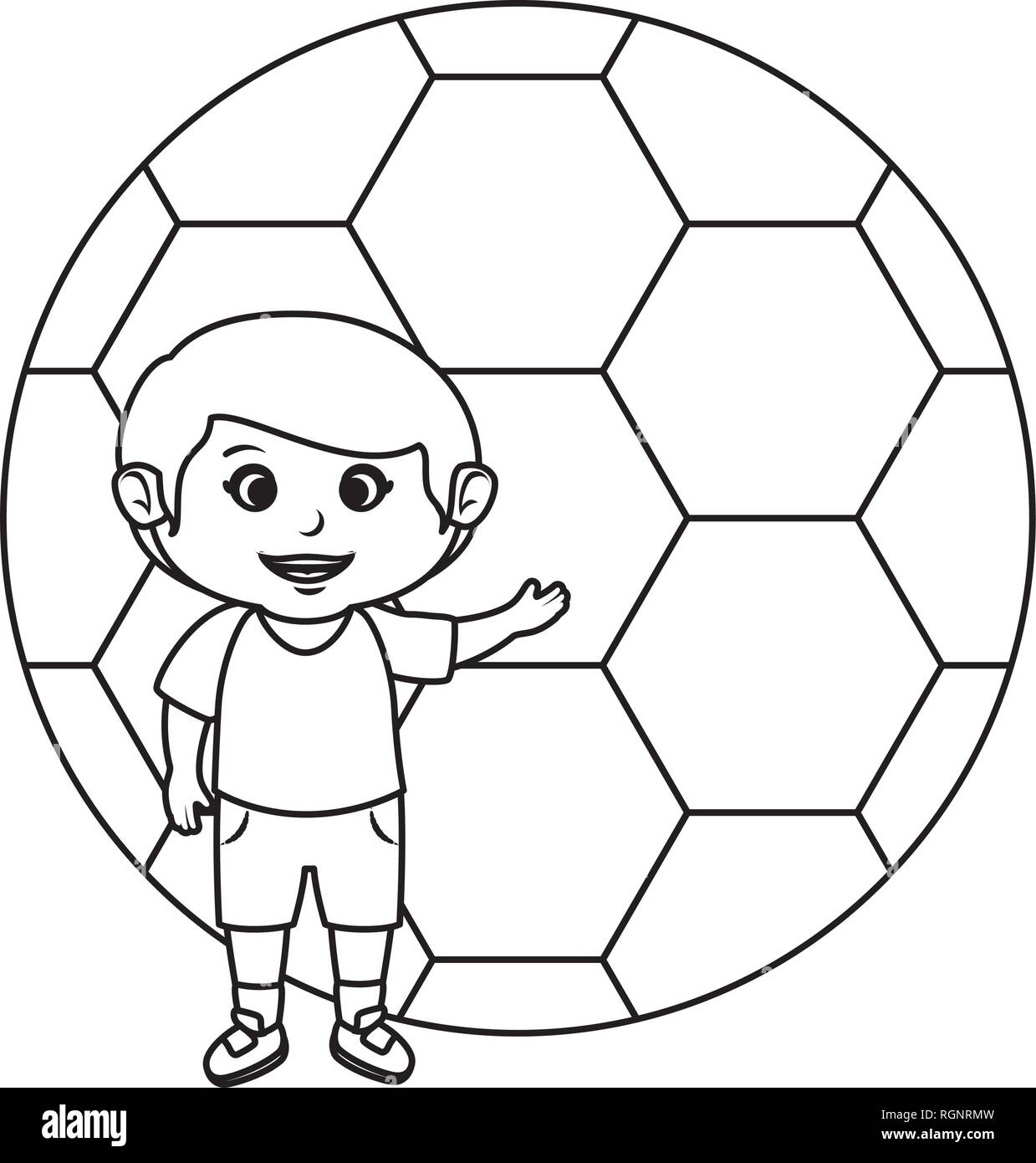 Little Boy With Soccer Balloon Stock Vector Image Art Alamy