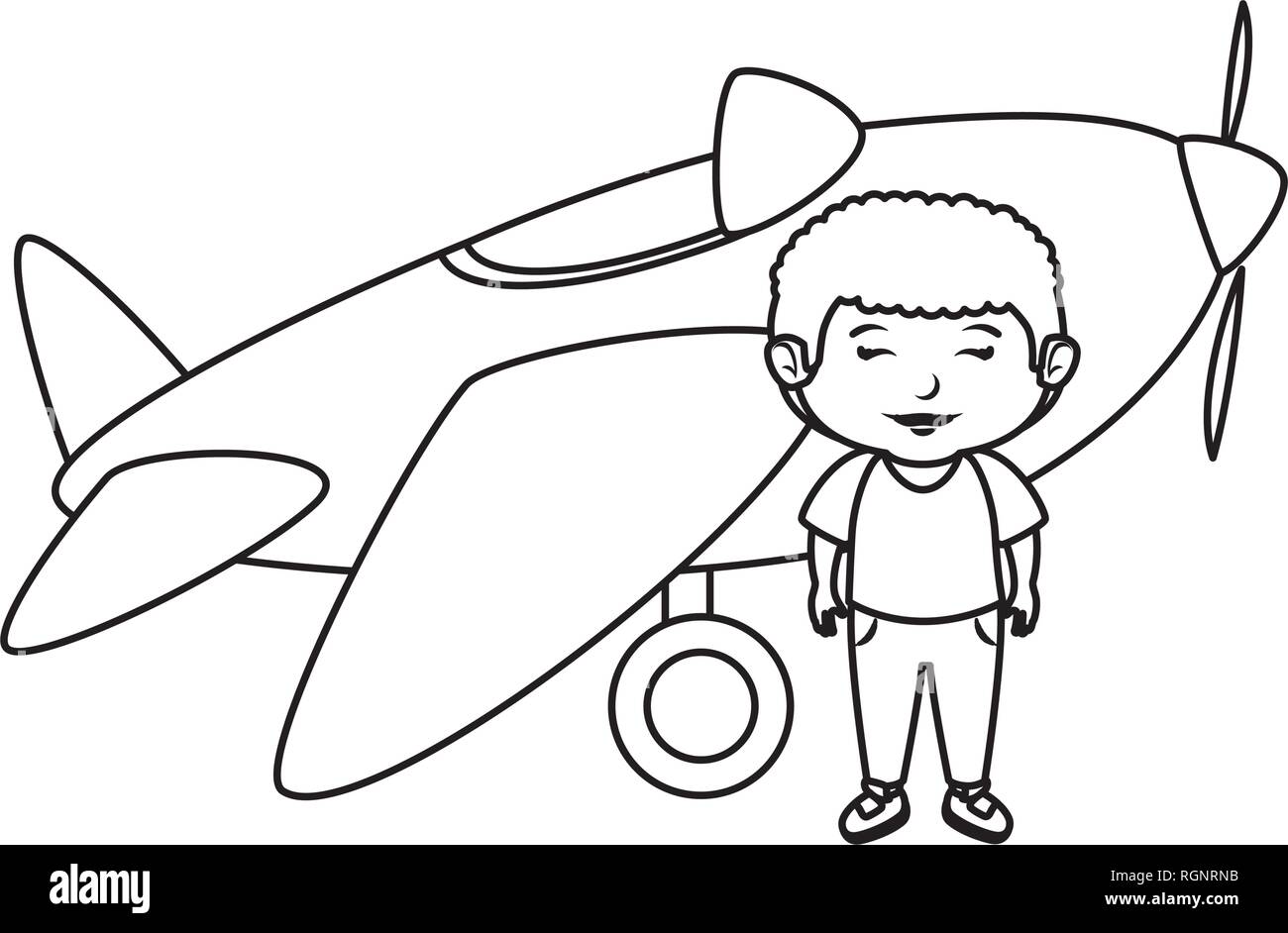 little boy with airplane toy Stock Vector Image & Art - Alamy
