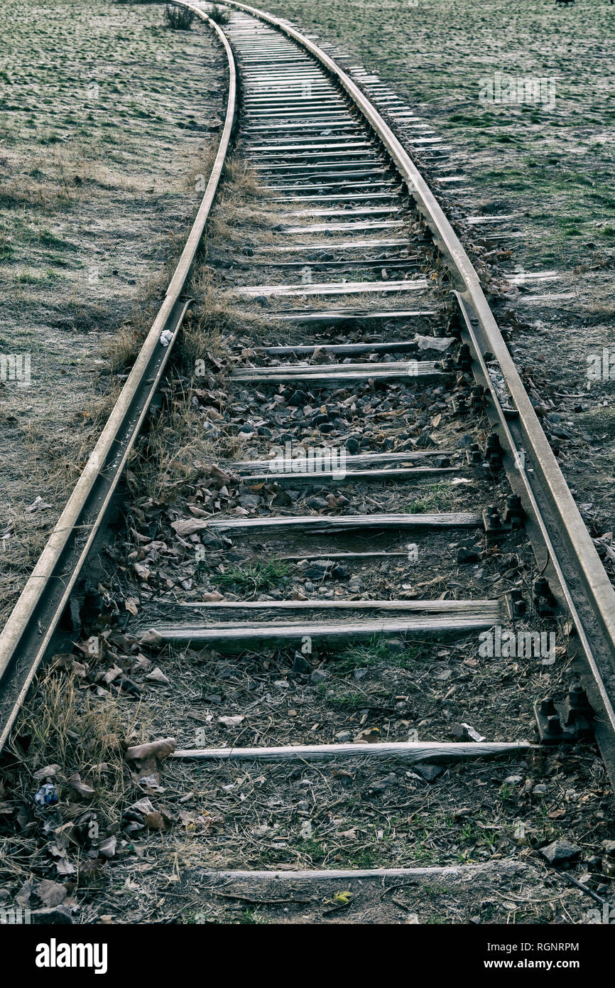 Old train tracks Stock Photo