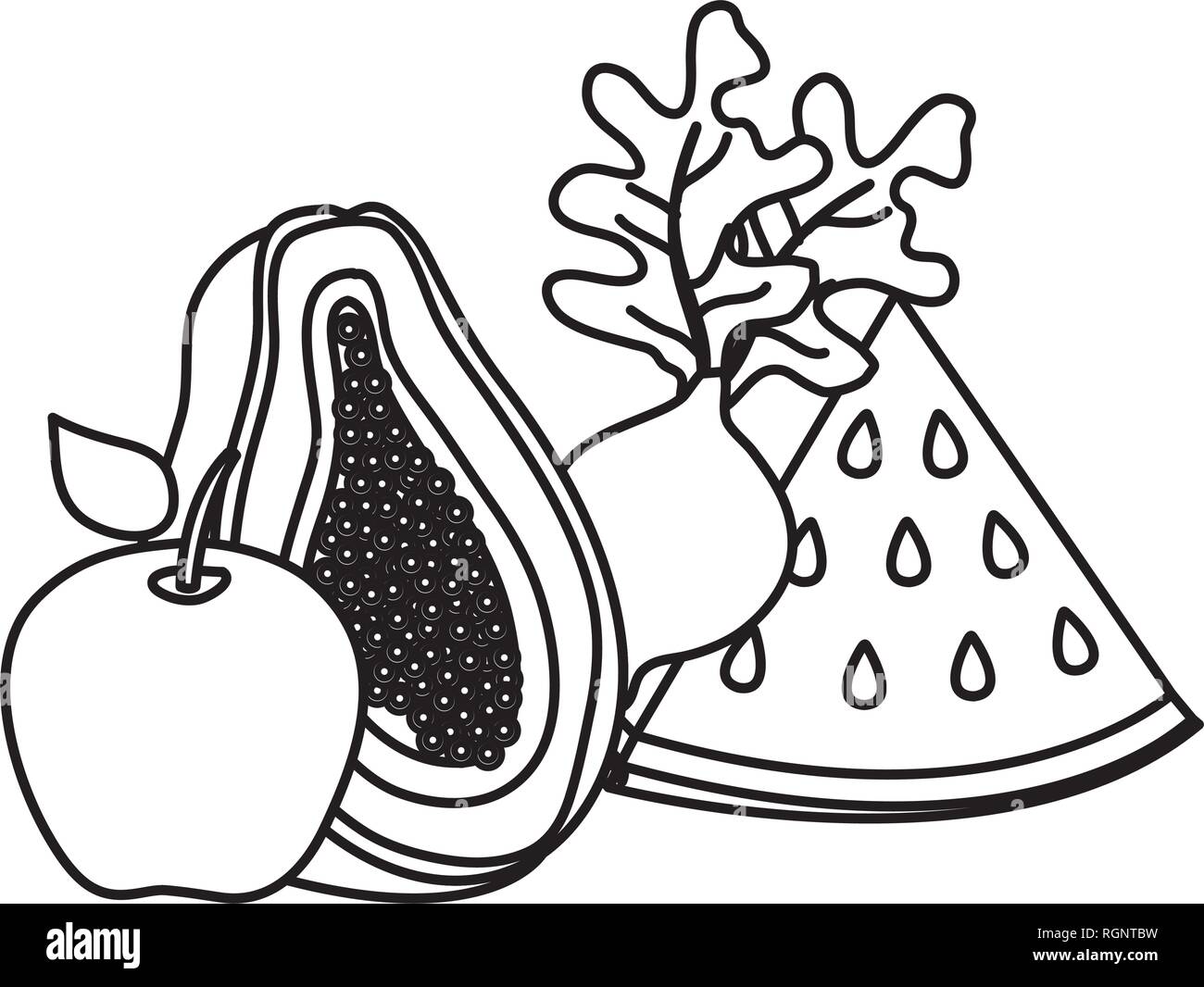 fresh fruits and vegetables Stock Vector Image & Art Alamy