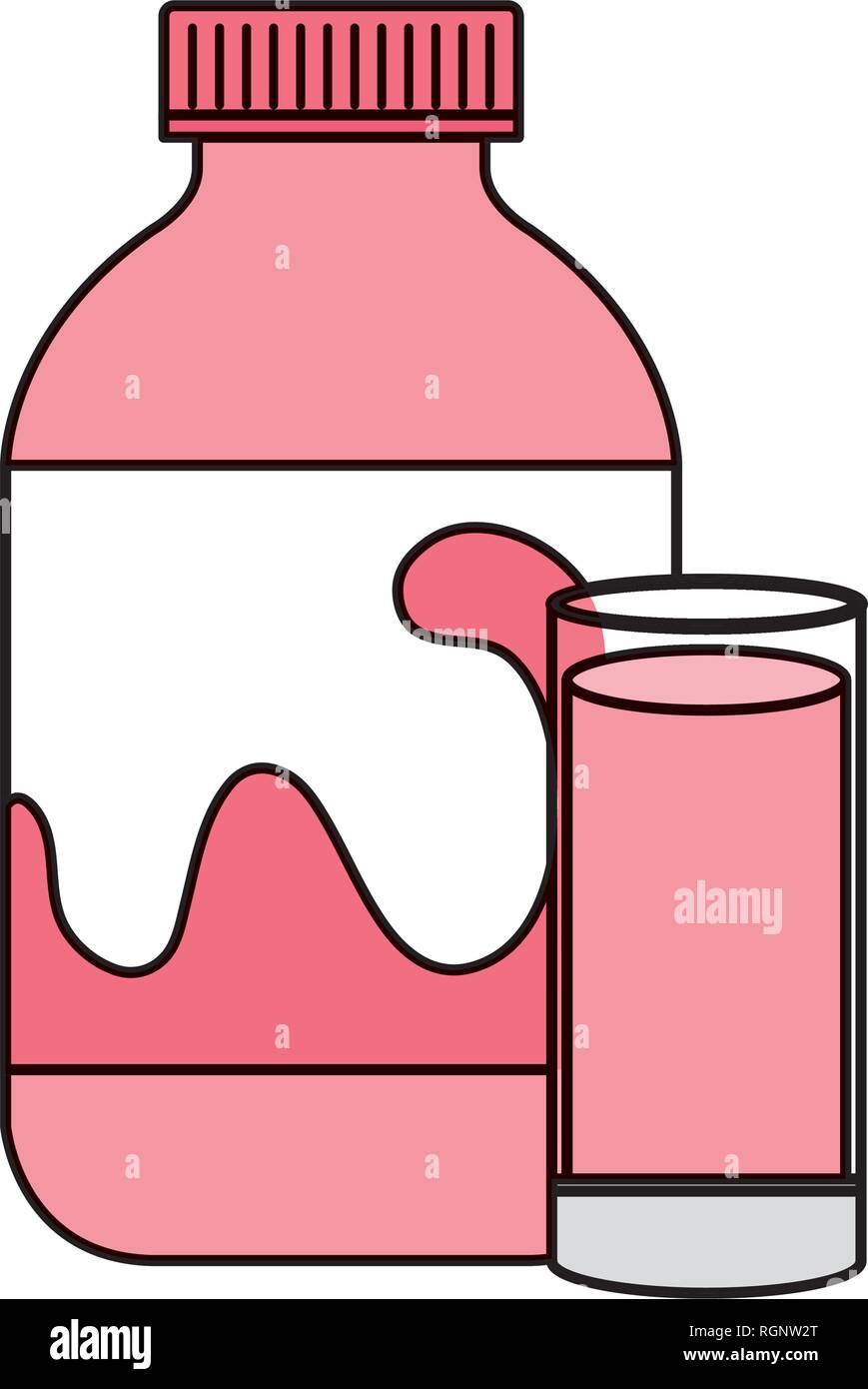 delicious bottle yogurt with glass Stock Vector Image & Art Alamy