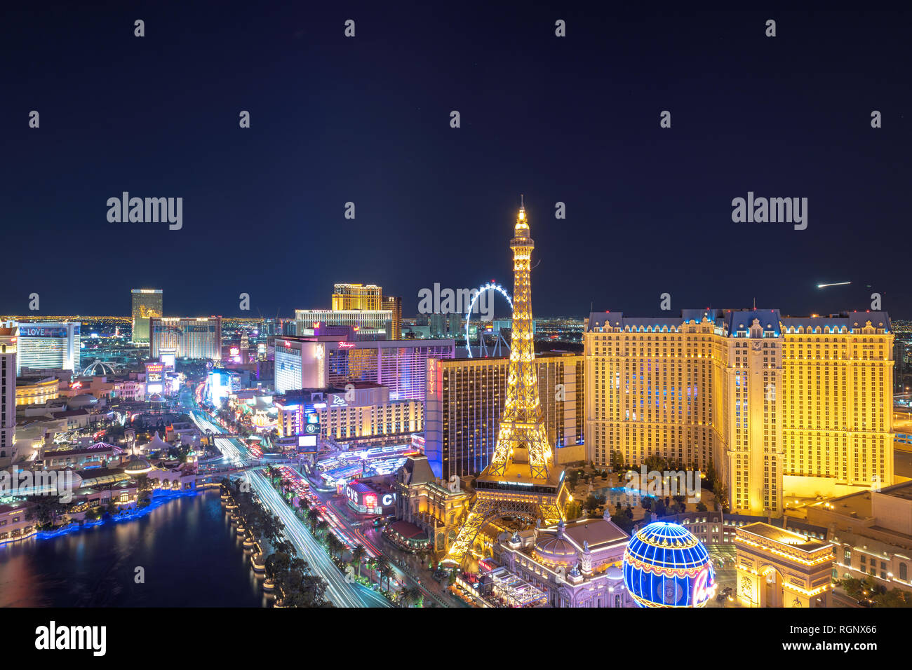 Las Vegas skyline at night Stock Photo