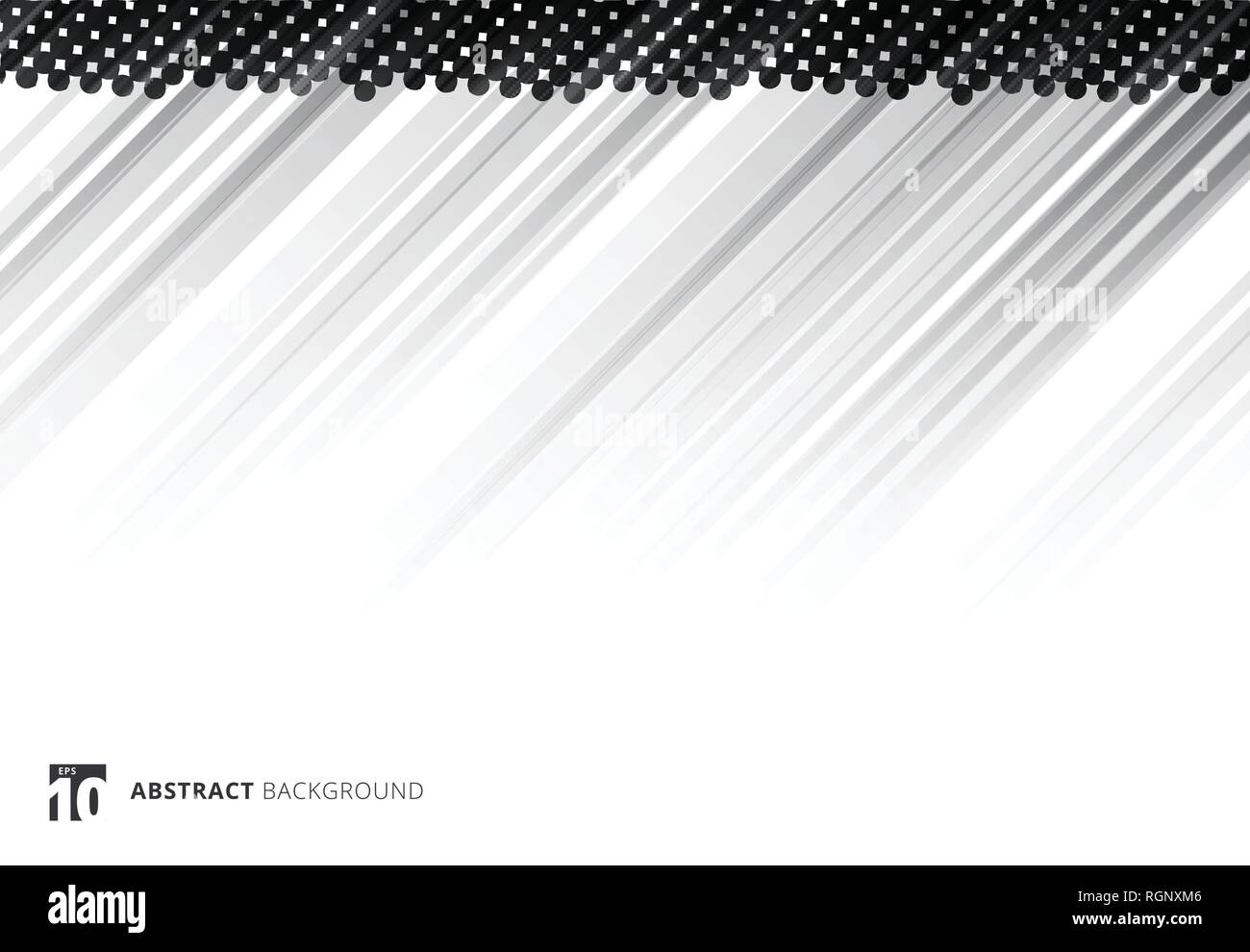 Black abstract diagonal lines background technology with halftone on white background. Vector illustration Stock Vector