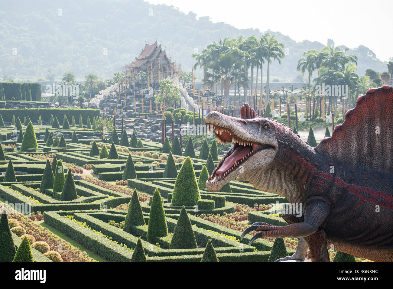 the Dinosaur Park near the city of Pattaya in the Provinz Chonburi in Thailand.  Thailand, Pattaya, November, 2018 Stock Photo