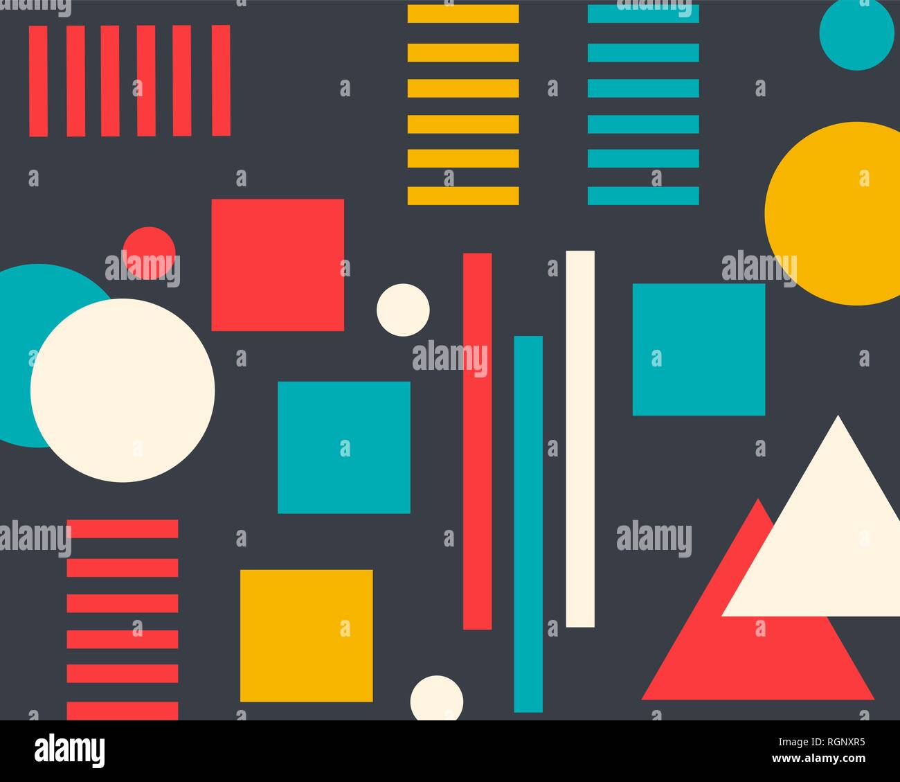 set of bright geometric shapes dark background Stock Vector Image & Art ...