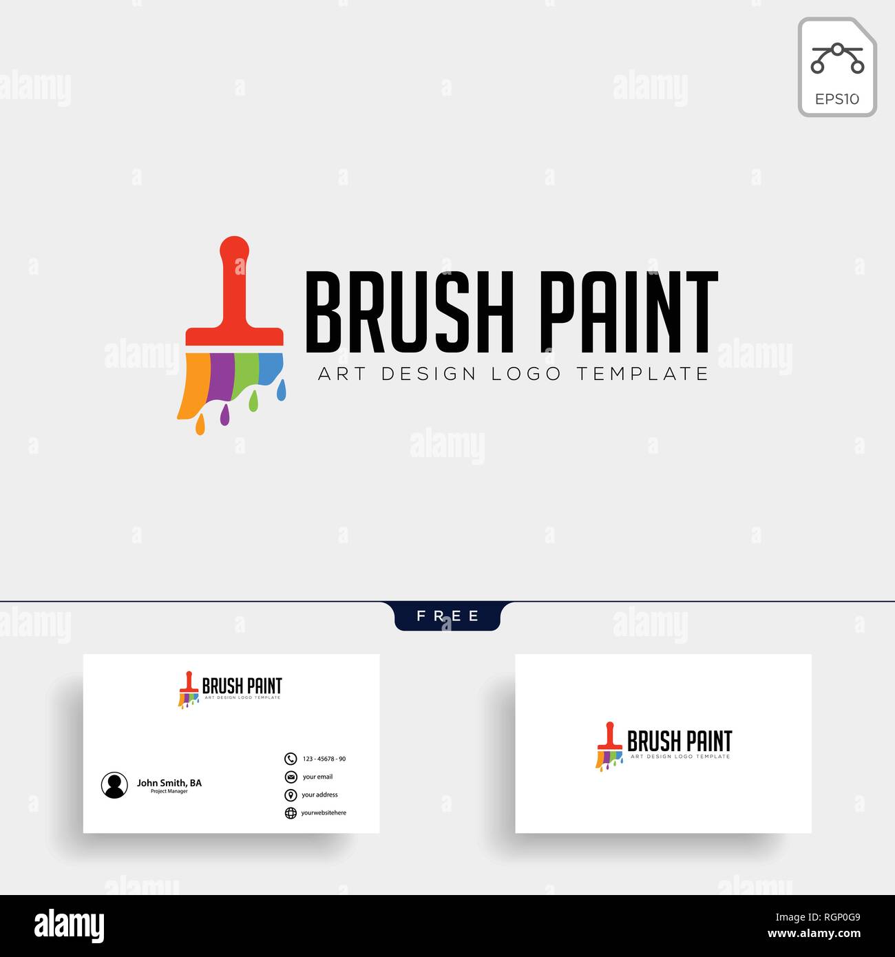 paint brush colorful logo template vector icon element with business ...