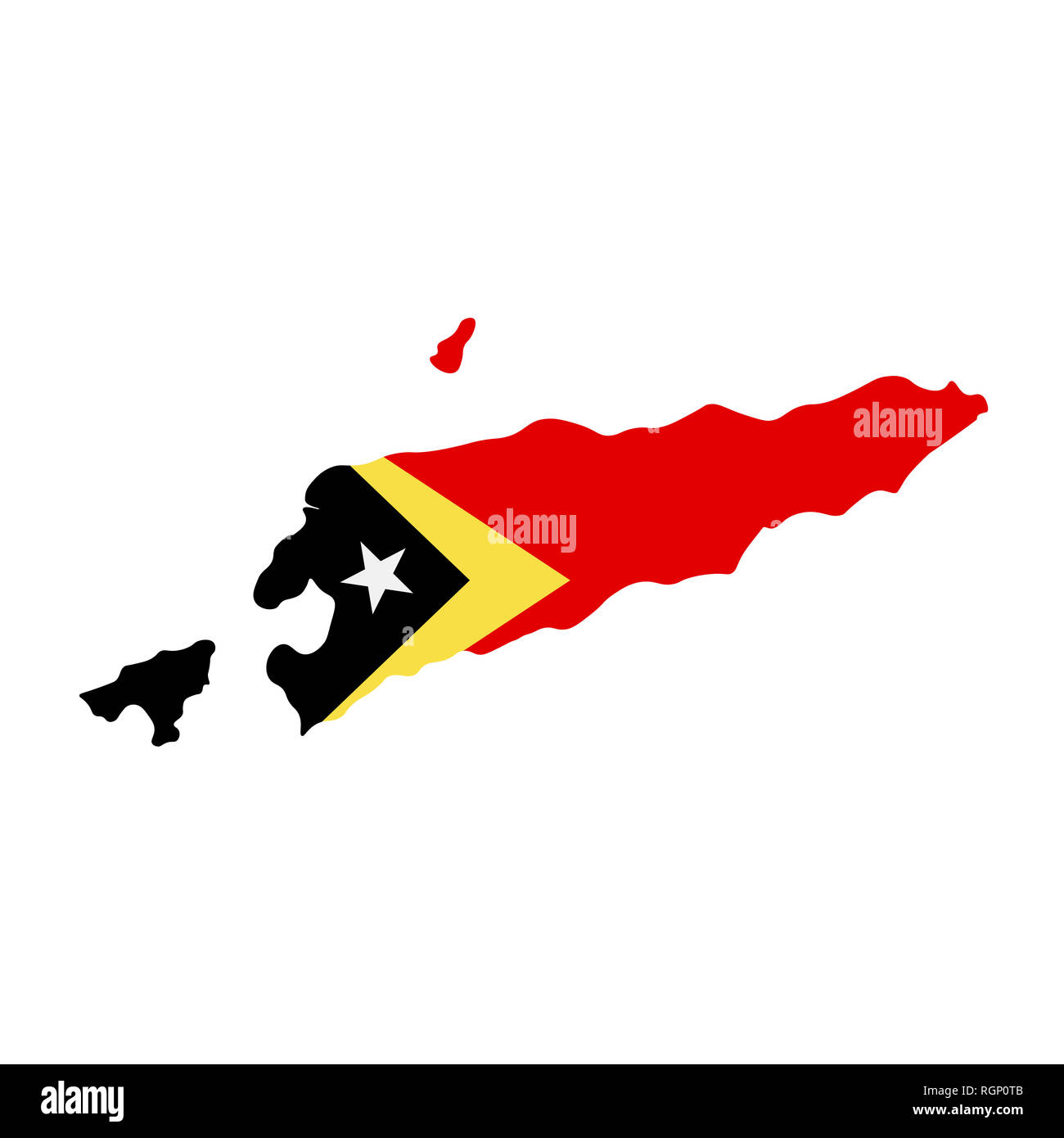 map of Timor-Leste with flag inside. Timor-Leste map  illustration Stock Photo