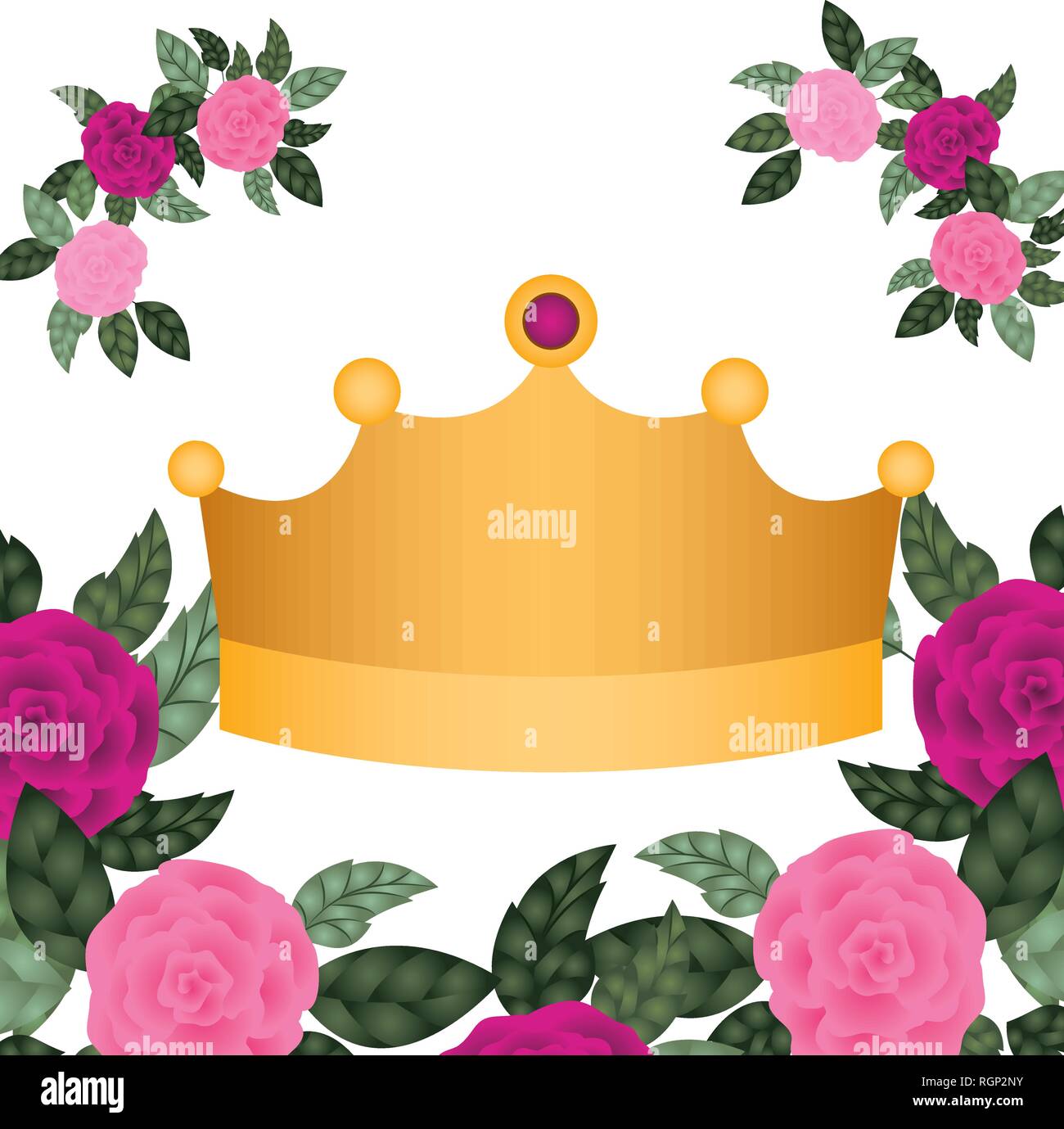 golden crown with roses isolated icon Stock Vector Image & Art - Alamy