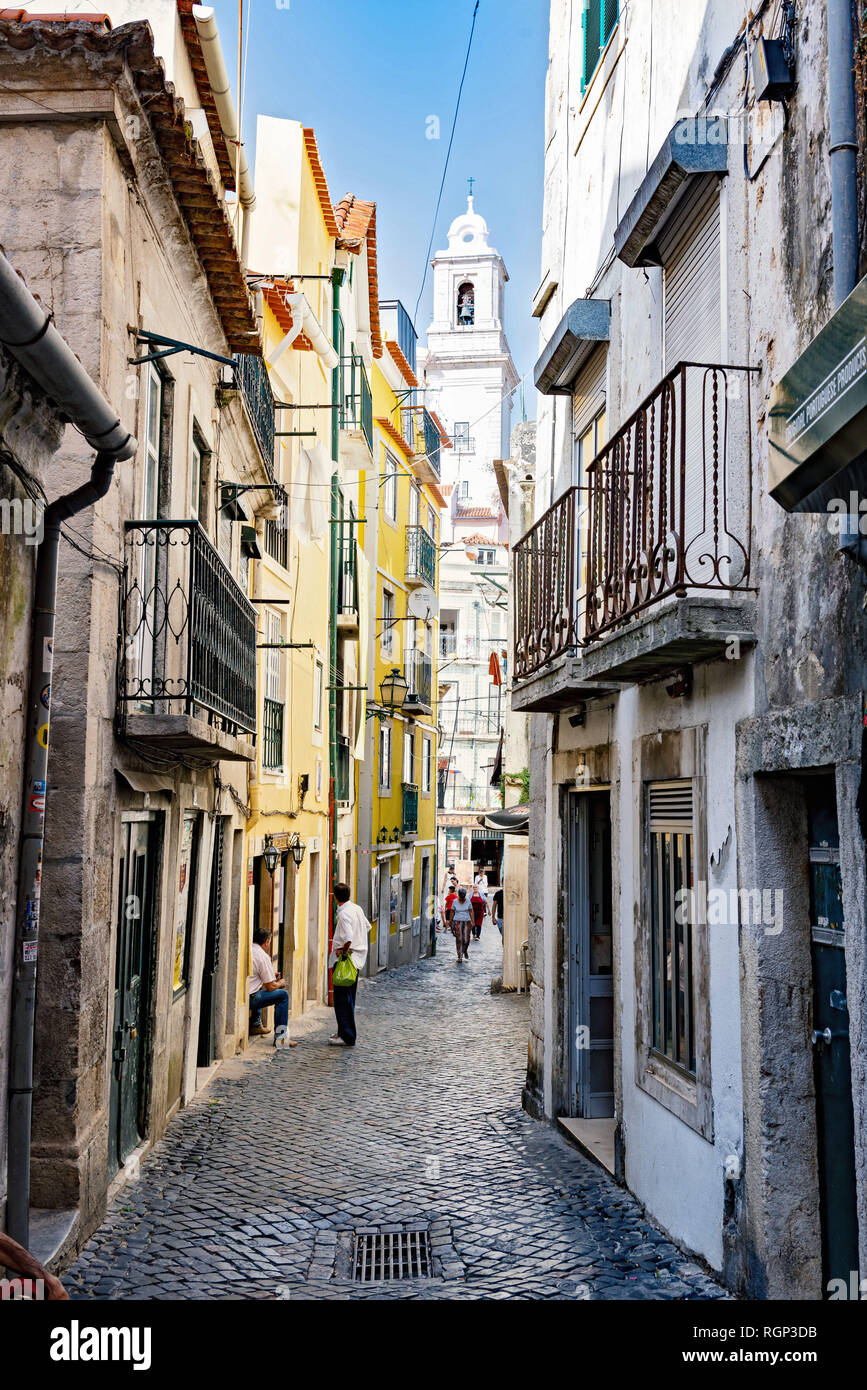 Tourist walk in narrow hi-res stock photography and images - Alamy
