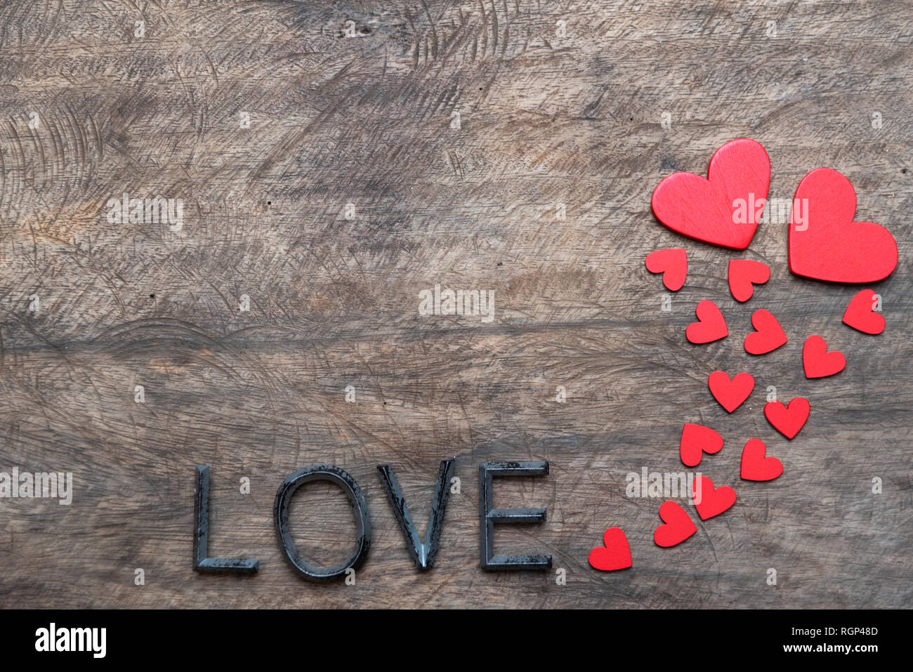 The red Heart shapes on abstract background in love concept for ...