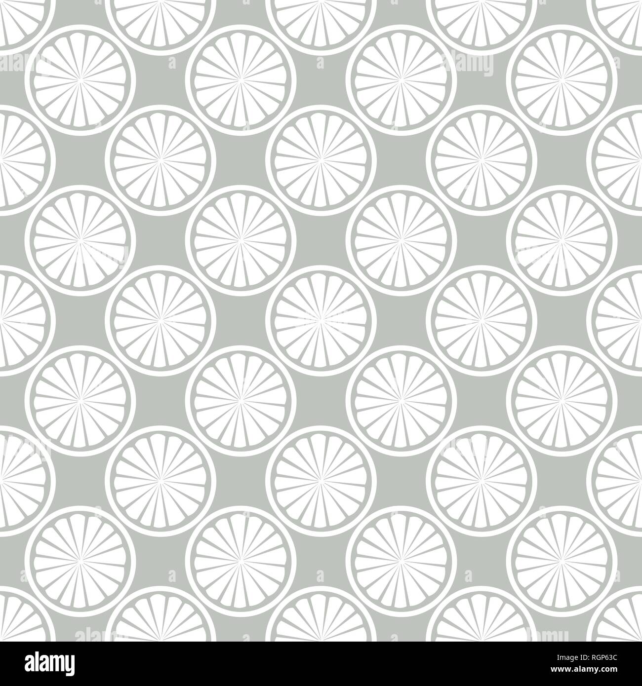 Vector seamless pattern with Monochrome Citrus Slices 10 eps Stock Vector