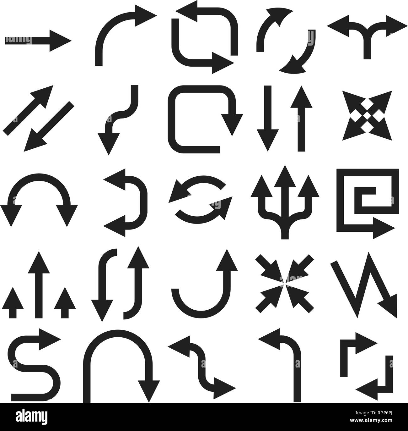 Black arrows. Set of flat icons Stock Vector Image & Art - Alamy