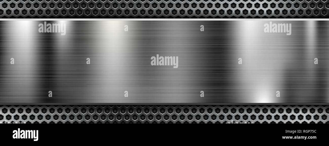 Metal brushed texture with perforated background Stock Vector Image ...