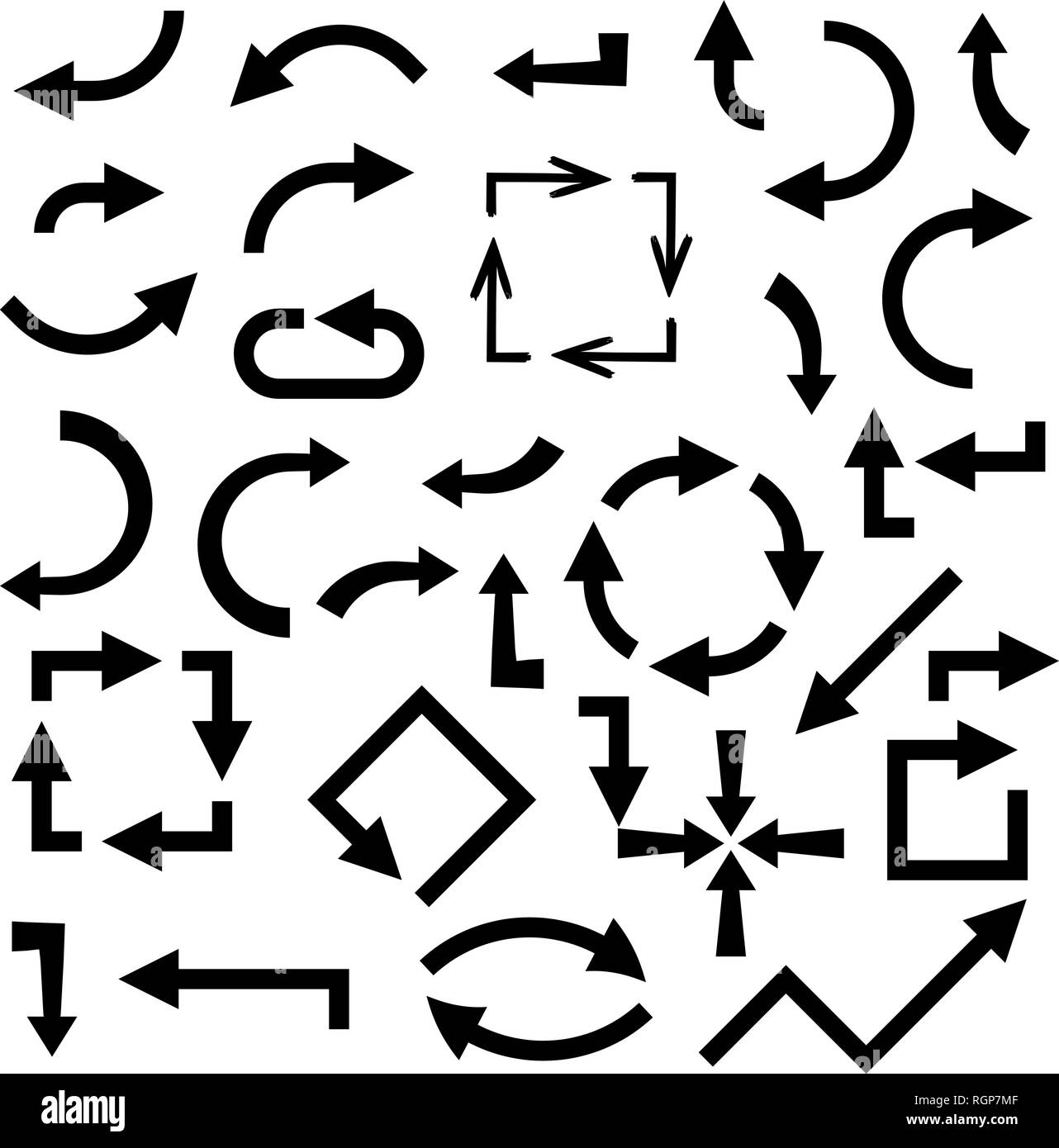 Arrows. Direction markers and web icons Stock Vector